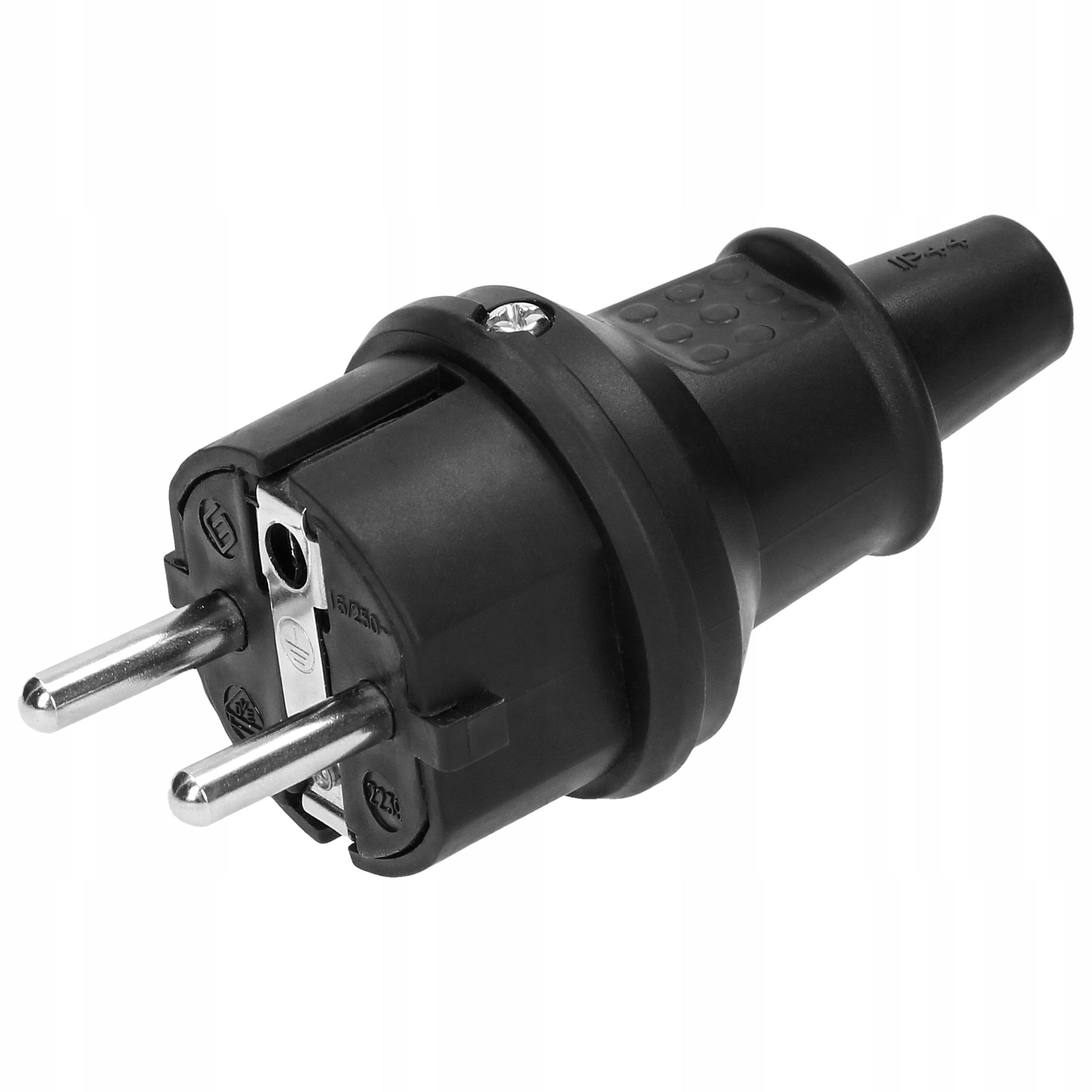 Wtyczka Uni-Schuko mini IP44 czarna 16A 230V – Idealne rozwiązanie do wilgotnych miejsc
