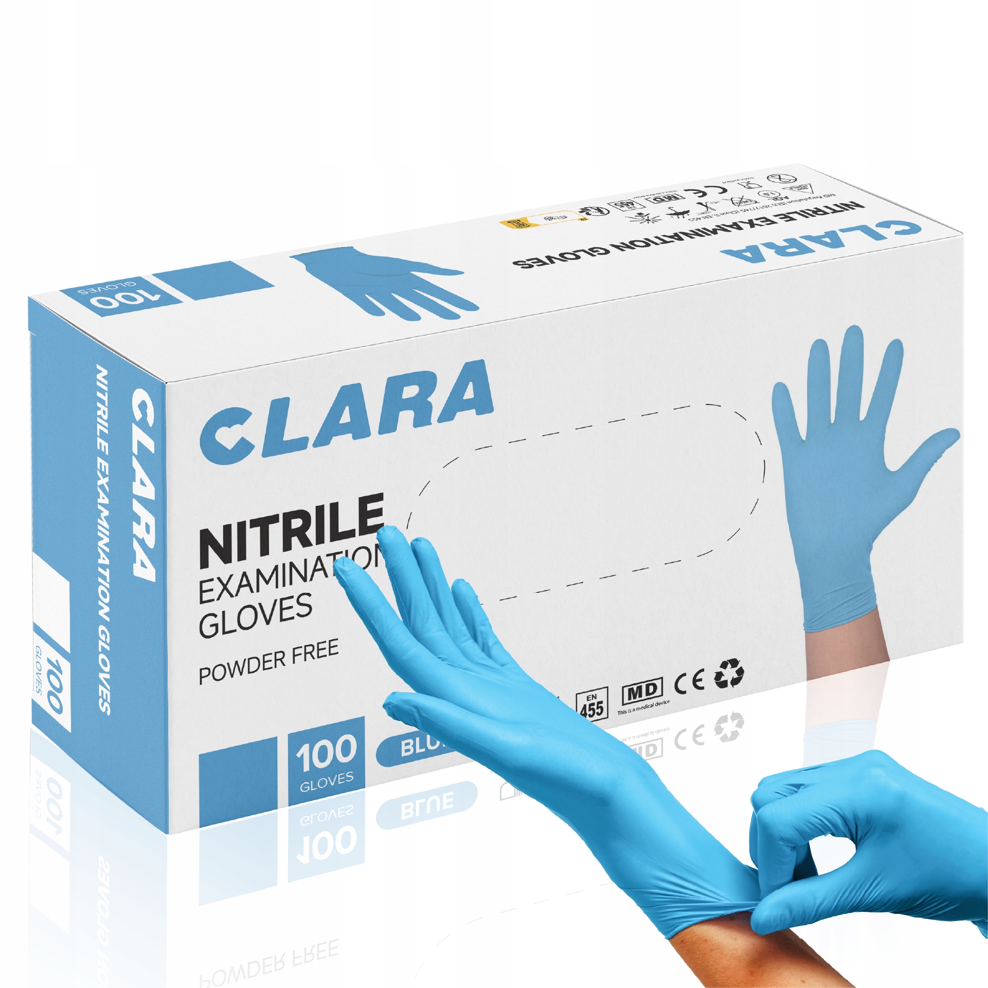 Rękawice nitrylowe bezpudrowe CLARA XL – Ochrona i komfort w jednym