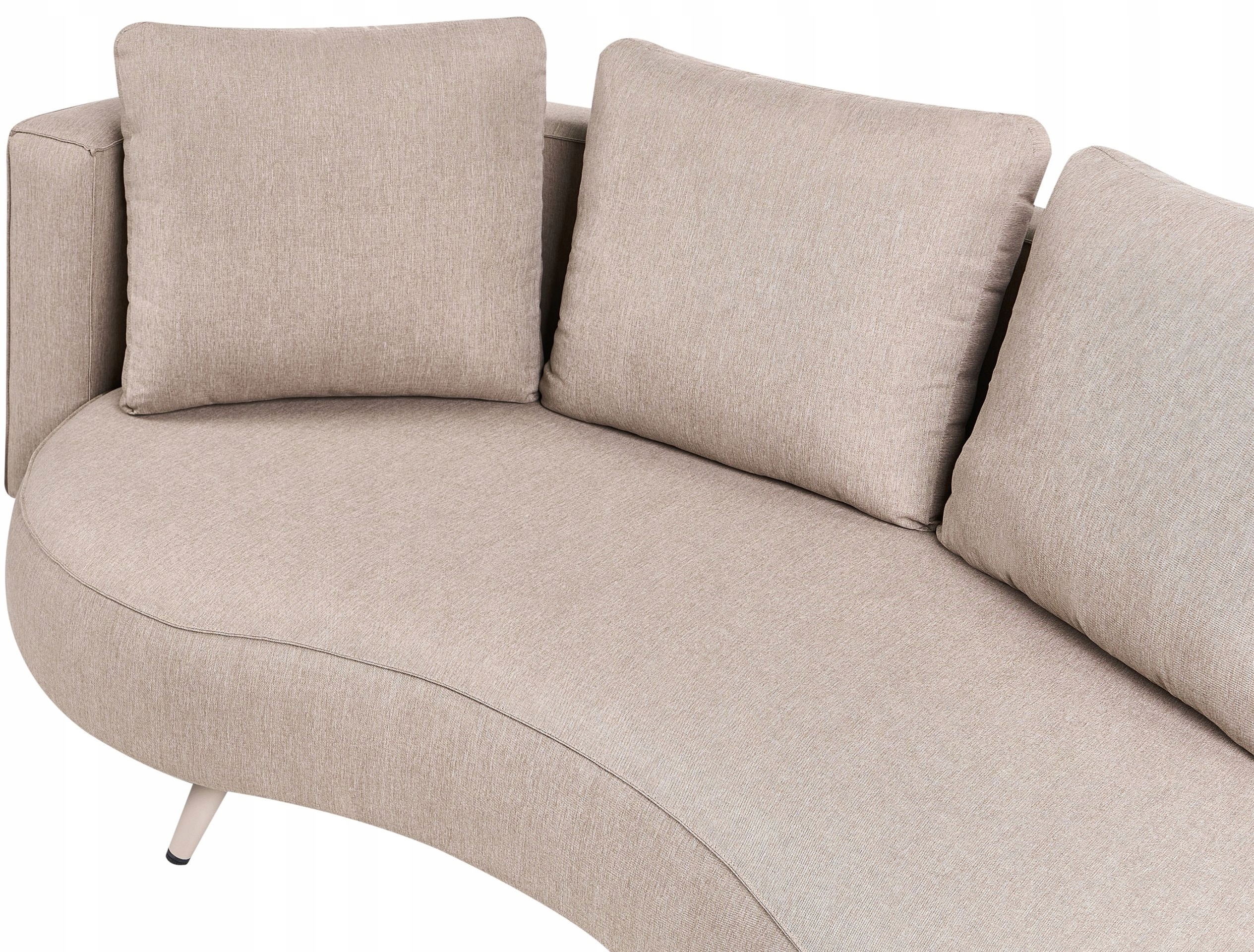 Sofa ogrodowa dla 3 osób PARORI Prawostronny Beżowy – Komfort i styl w Twoim ogrodzie