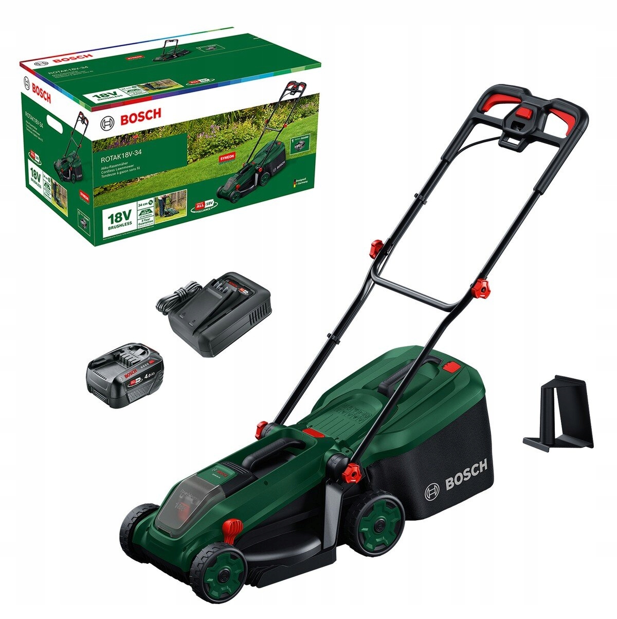 Bosch Rotak 18V-34 – Bezprzewodowa kosiarka do trawnika dla małych i średnich ogrodów