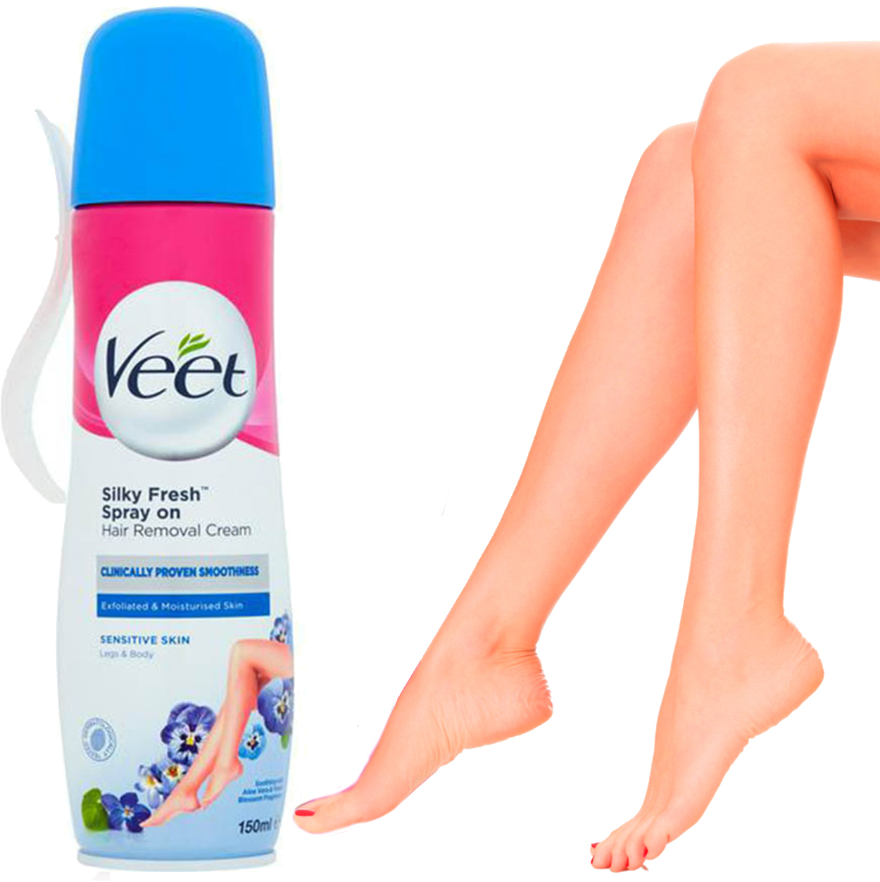 Veet Hair Removal Cream – Krem do depilacji w sprayu do skóry wrażliwej 150ml