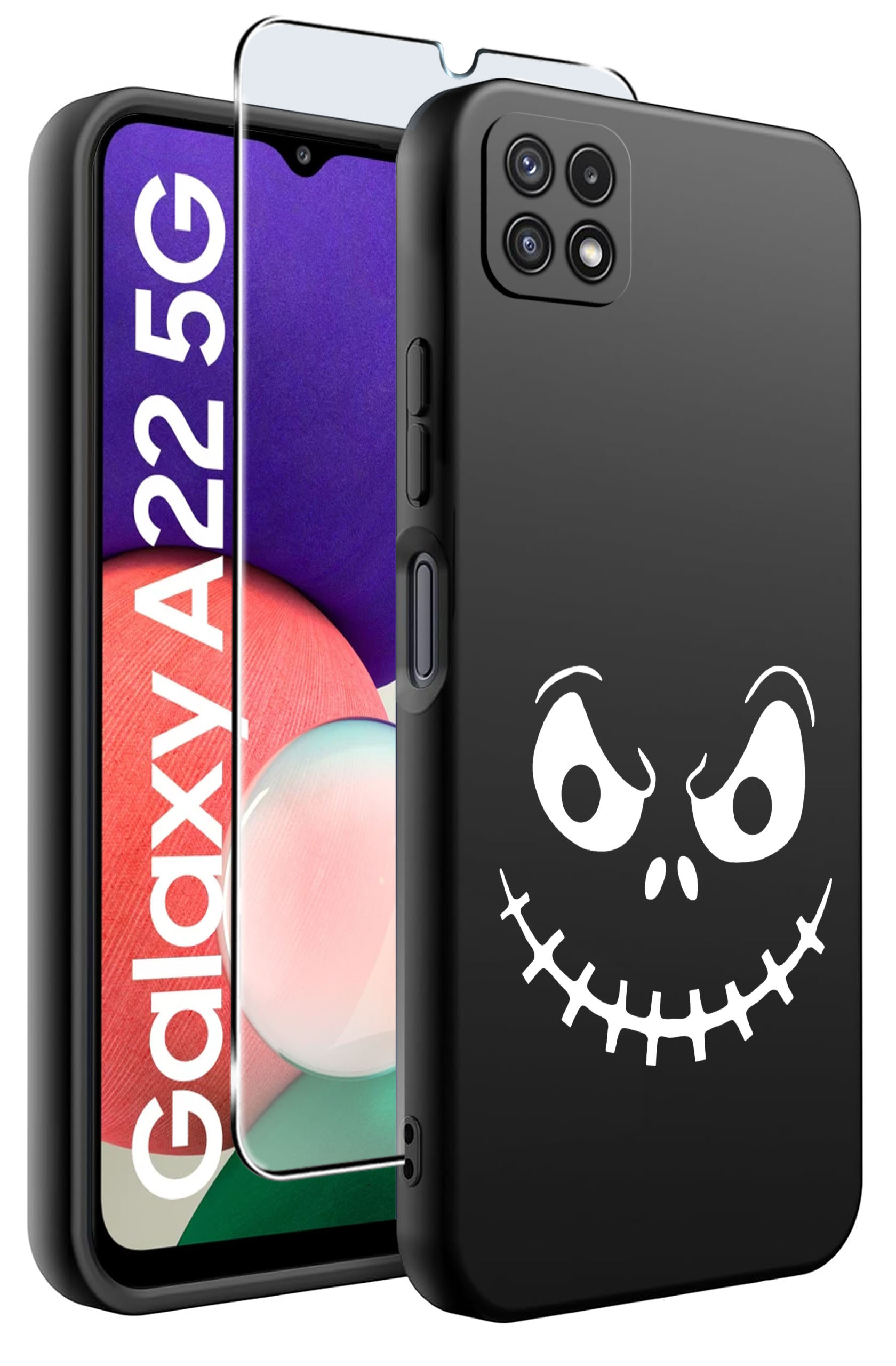 Etui do Samsung A22 5G WZORY | Silikonowe Matt Case + Szkło Hartowane 9H