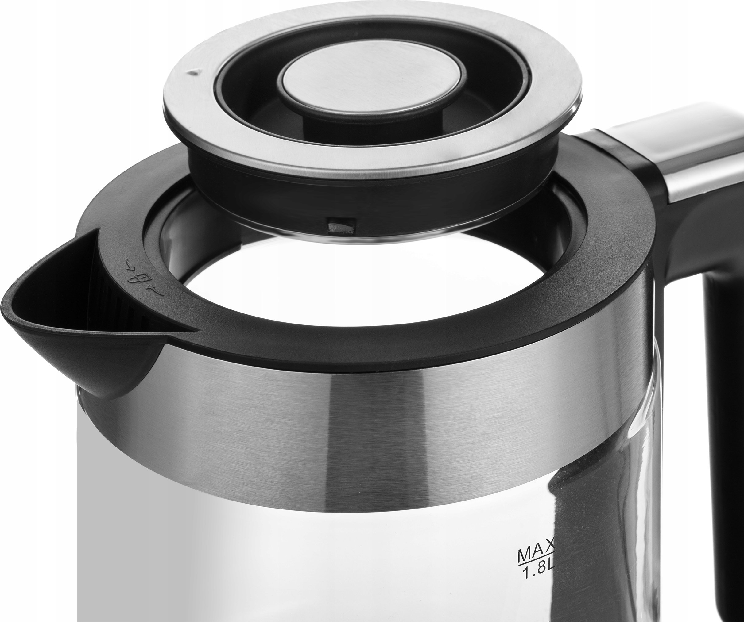 Czajnik elektryczny Lehmann 1,8L Czarno-Srebrny 2200W Stal Nierdzewna INOX Szerokość produktu 16 cm