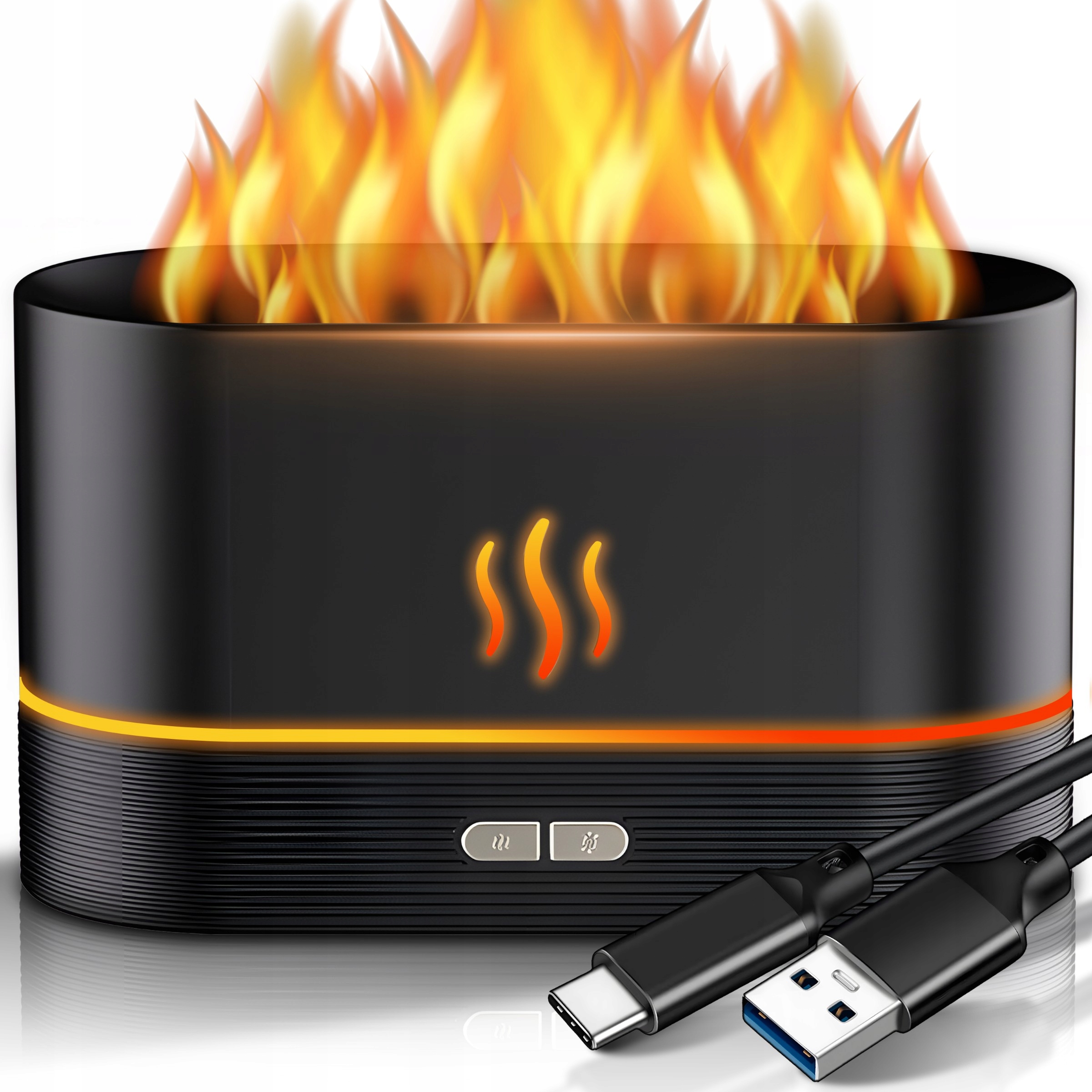 Nawilżacz powietrza kominek do aromaterapii z efektem ognia LED 180 ml – Idealne rozwiązanie dla zdrowego mikroklimatu