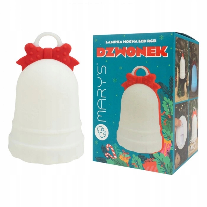 MARY'S Lampka Nocna LED Dzwonek RGB – Świąteczna dekoracja do Twojego wnętrza