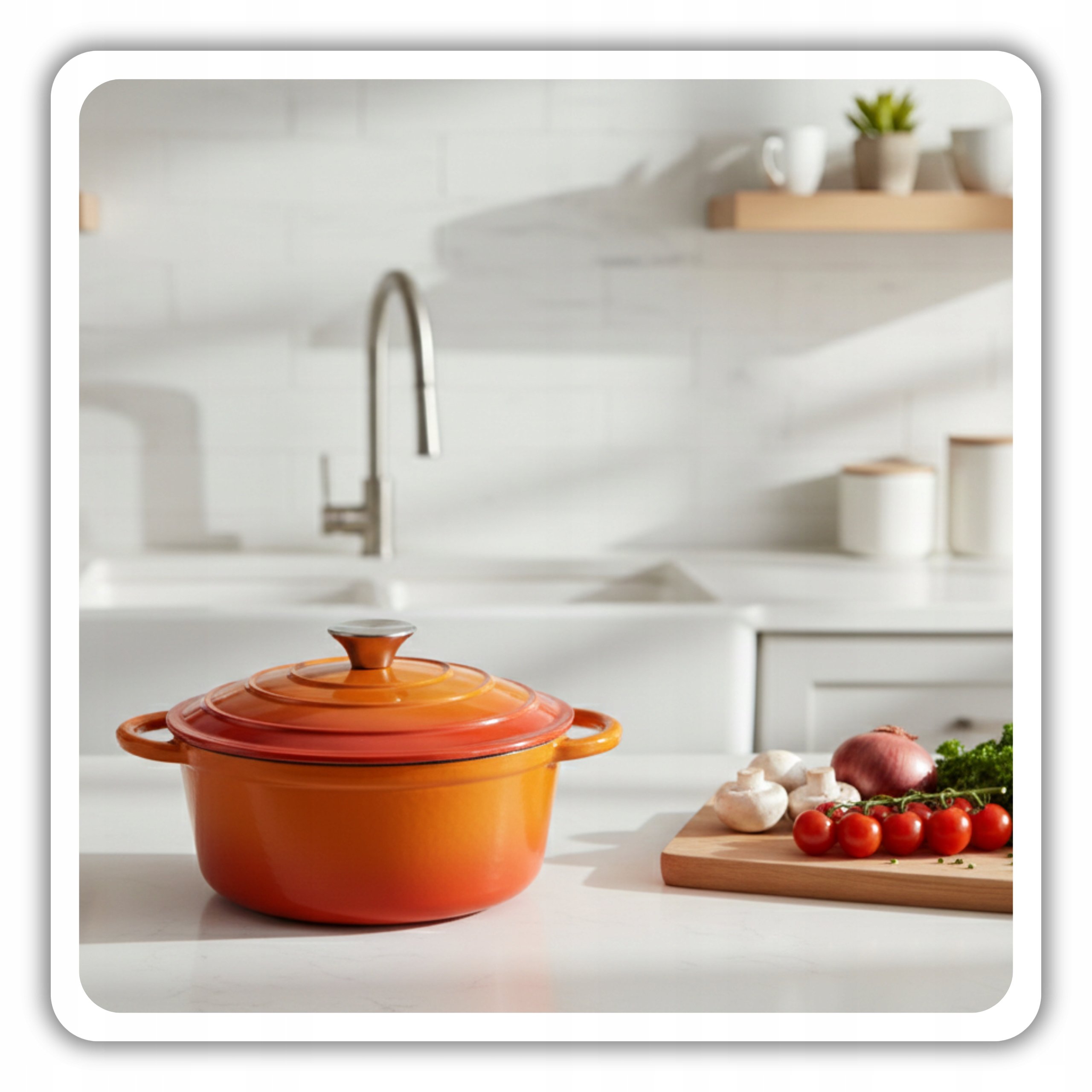 Piękny wygląd – Pomarańczowy garnek, który ożywi Twoją kuchnię