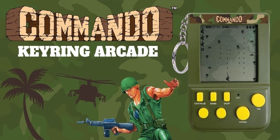 Breloczek Arcade1UP Com - Commando Keyring Arcade - Kieszonkowy – Kultowy dodatek dla miłośników gier