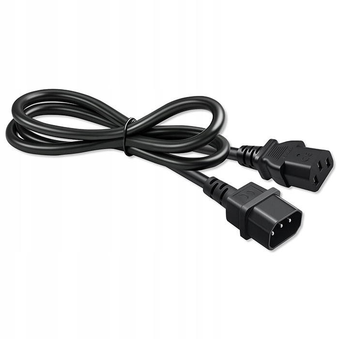 Kabel zasilający IEC C13 | C14 | 3x0.75mm² | Czysta miedź Cu | 2m – Niezawodne zasilanie dla Twojego sprzętu