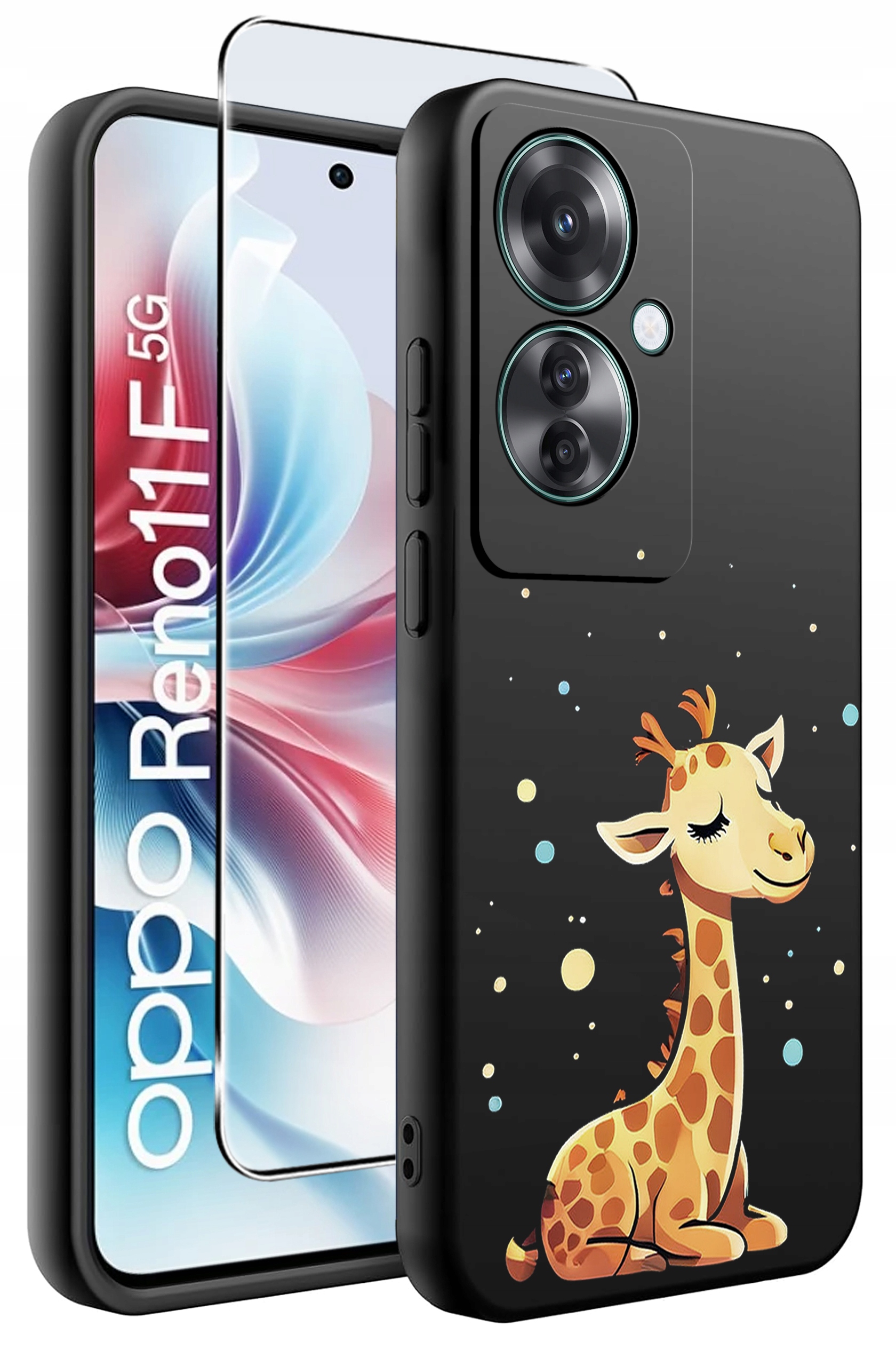 ETUI do Oppo Reno11 F 5G WZORY | SILIKONOWE MATT CASE + SZKŁO HARTOWANE 9H