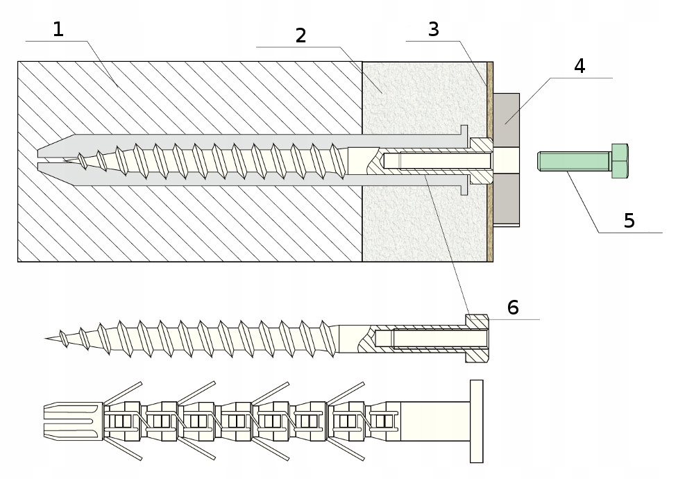 Zastosowanie kołka rozporowego JPK-12X280/M5 – Montaż kamer i lamp