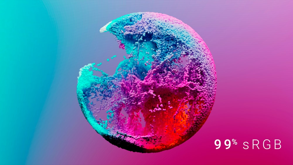 Żywe kolory z pokryciem sRGB 99%