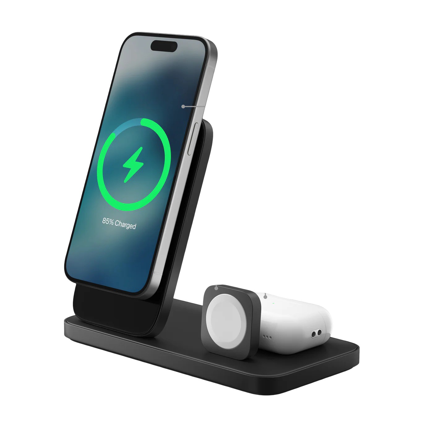 Wszechstronność 3-w-1: Ładowanie iPhone'a, Apple Watch i AirPods