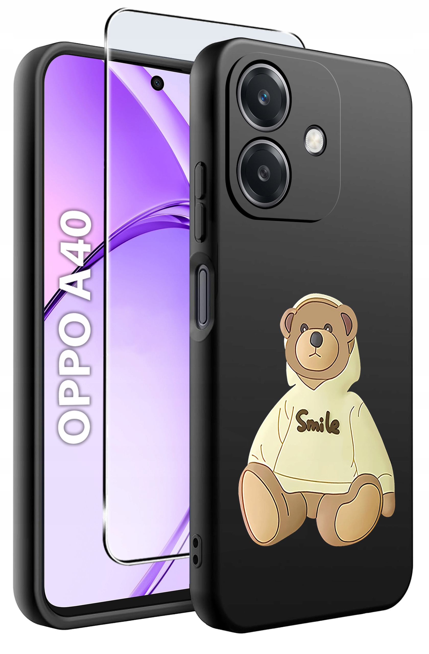 Etui do Oppo A40 | A40M | WZORY | SILIKONOWE MATT SZKŁO 9H – Ochrona i styl w jednym