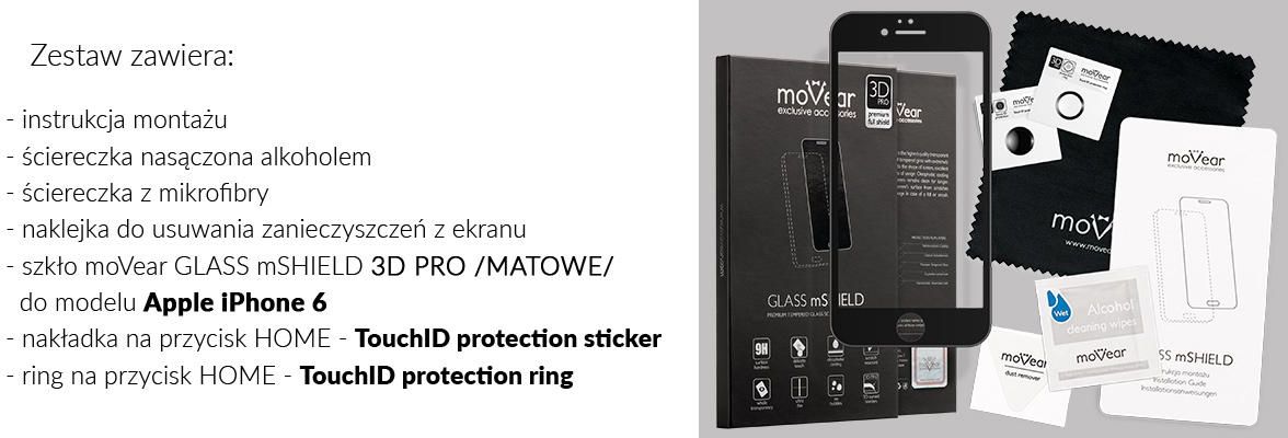 Co zawiera opakowanie szkła 3D moVear do iPhone 6 / 6s (4.7”) 