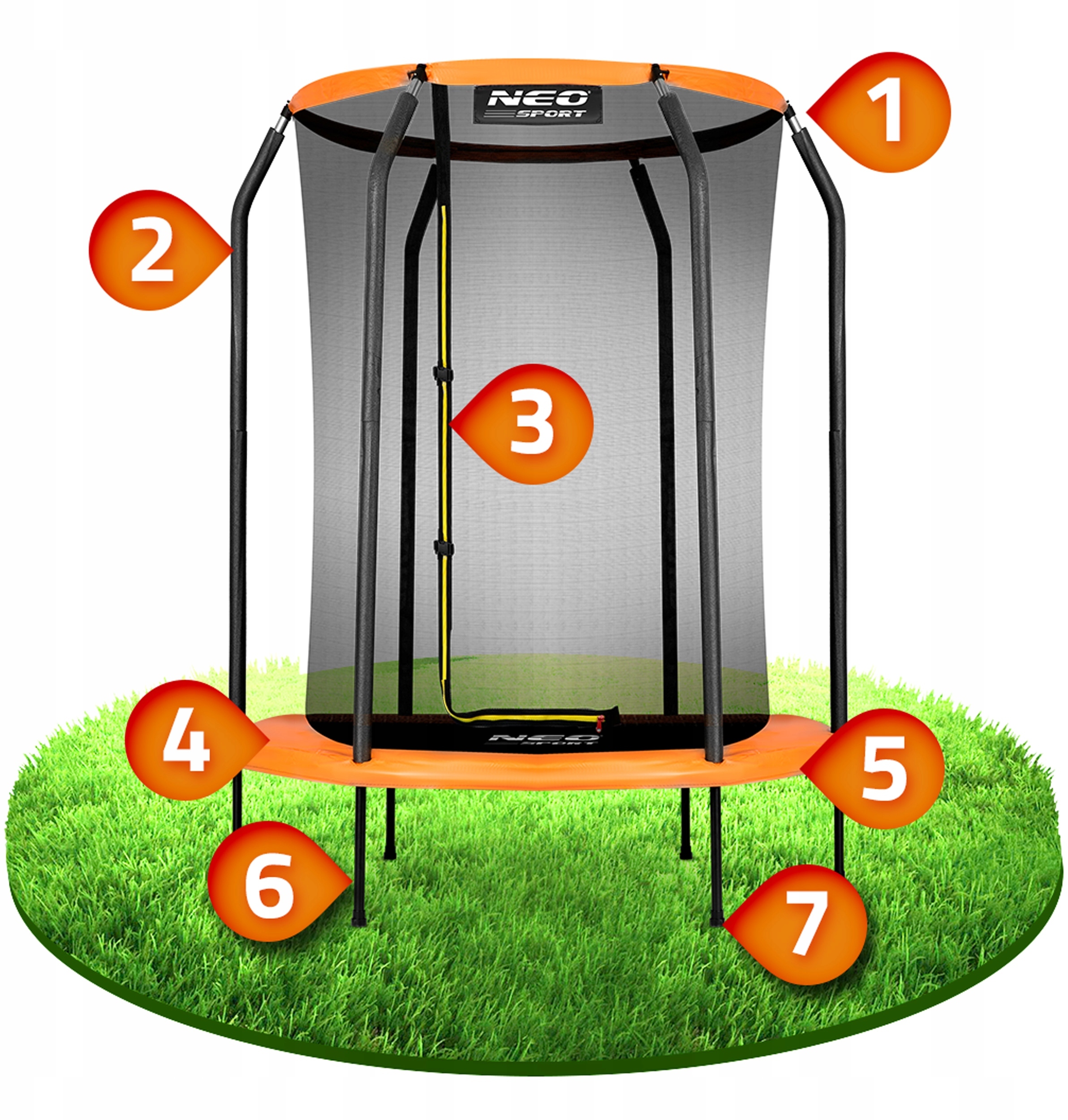 Wymiary i parametry techniczne trampoliny Neo-Sport