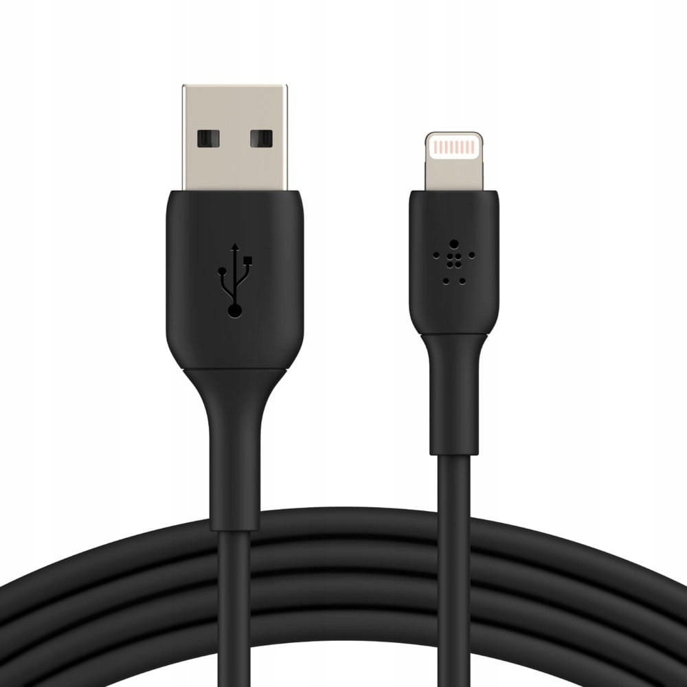 Kabel USB-A - Lightning 1 m Czarny (CAA002bt1MBK) – Idealne rozwiązanie do ładowania i synchronizacji