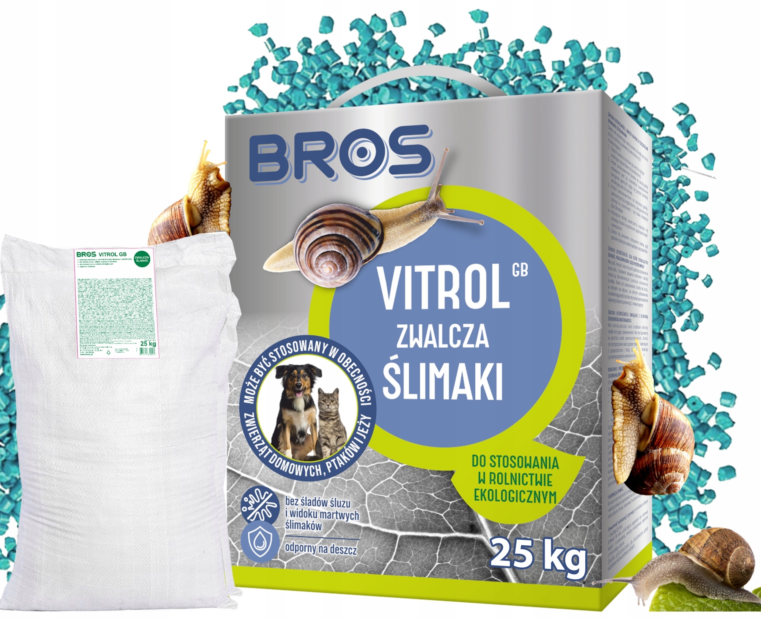 Vitrol GB zwalcza ślimaki 25kg – Profesjonalny środek ochrony roślin