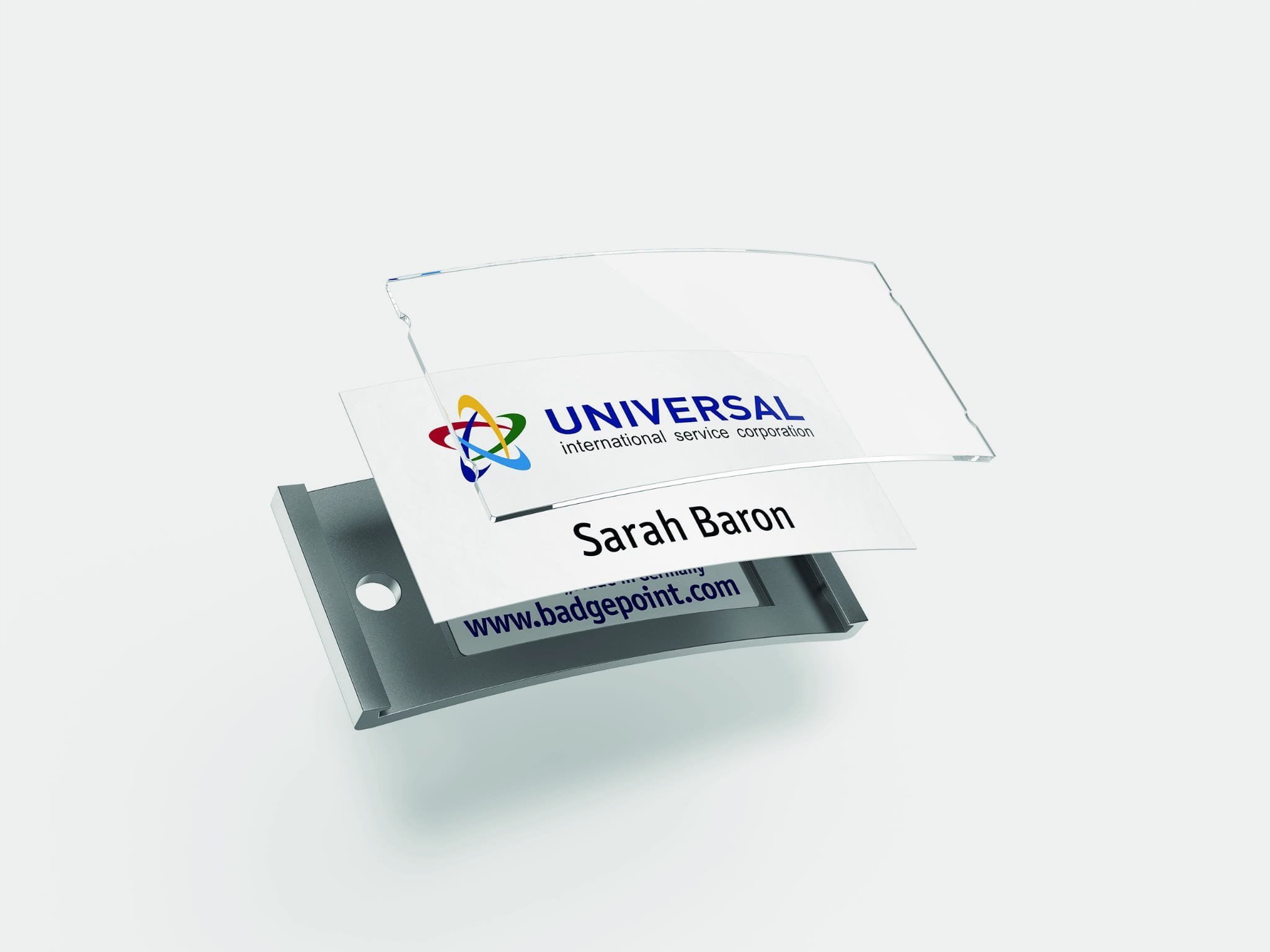 Wysokiej jakości plakietki imienne z metalową ramą