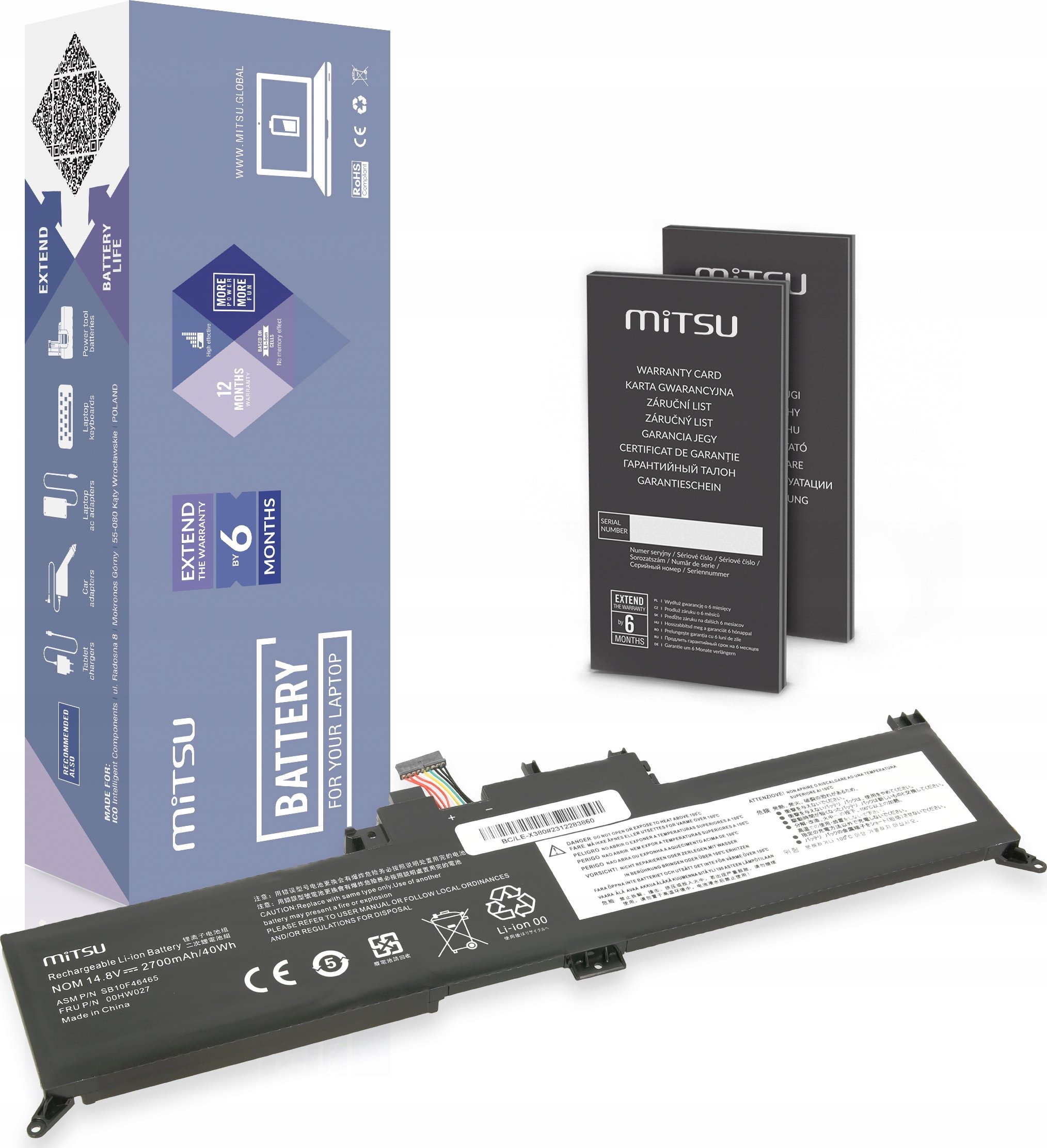 Bateria Mitsu 00HW027 do Lenovo ThinkPad Yoga 260 370 X380 – Wydajność i niezawodność