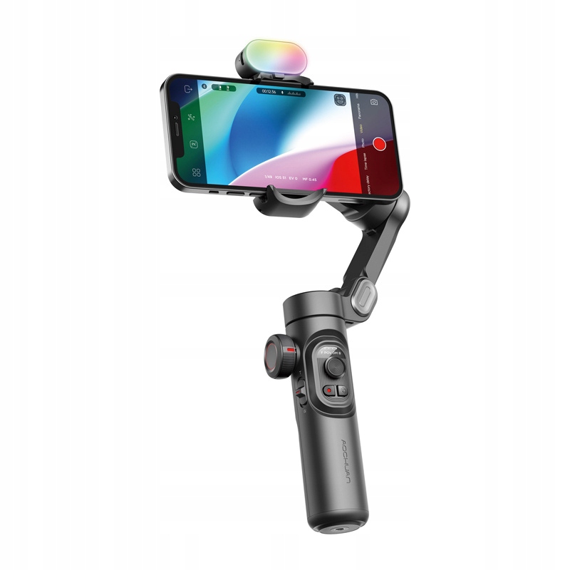 AOCHUAN XE z oświetleniem RGB – Profesjonalny stabilizator do nagrywania
