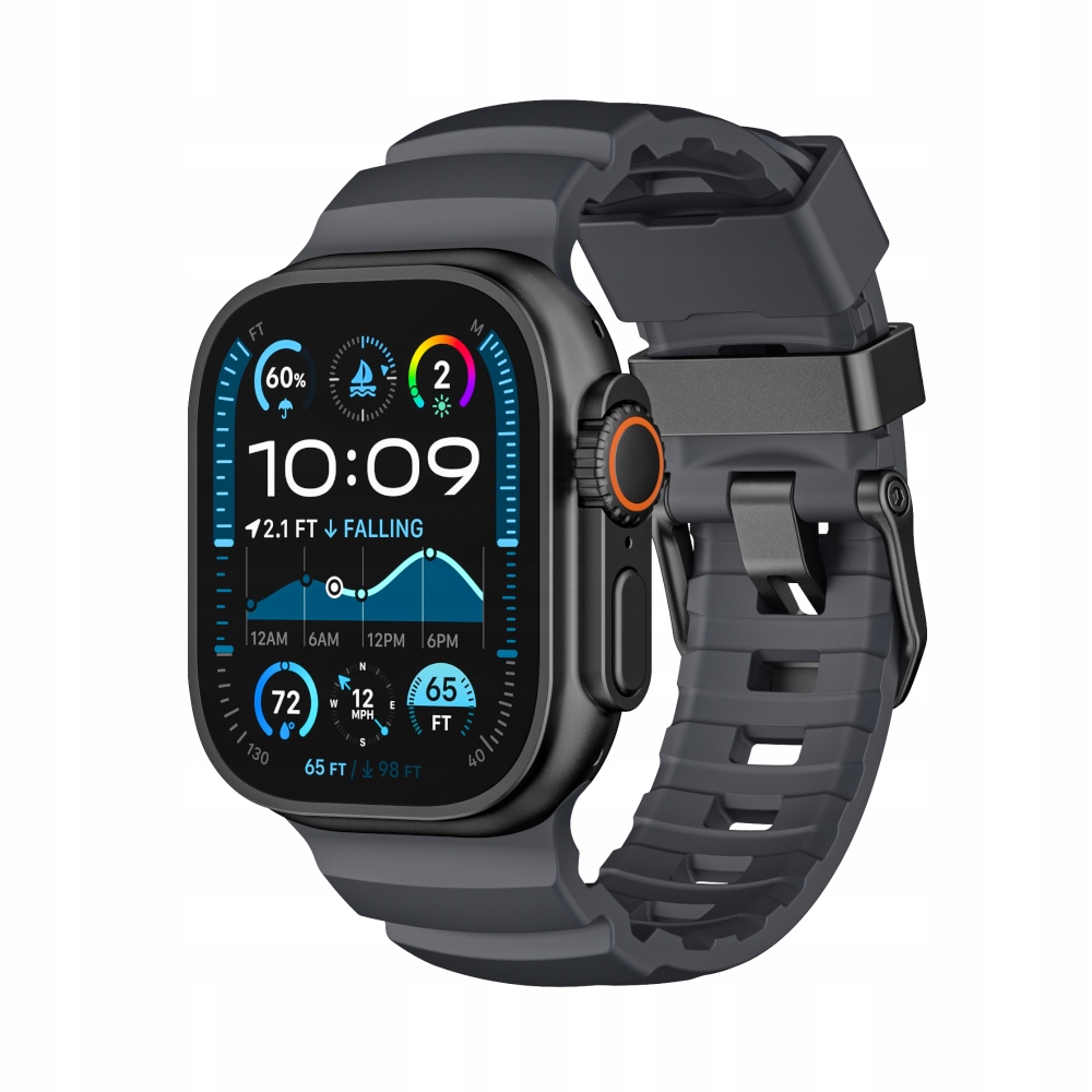 Pasek do Apple Watch Rugged Evo Sport Band 44/45/46/49 mm Lava Black – Wytrzymałość i styl na co dzień