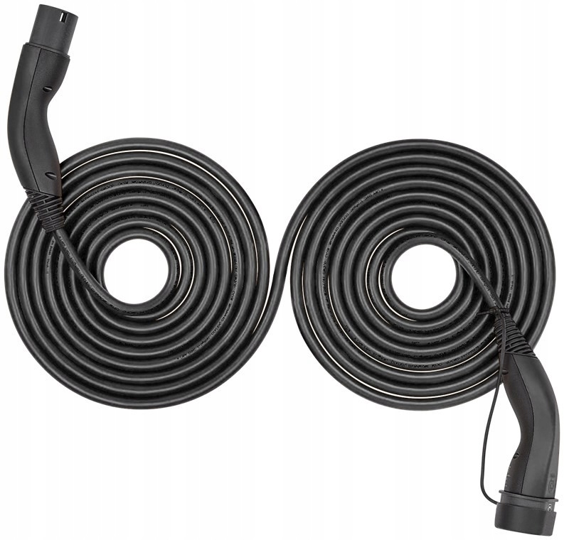 Samozwijający się kabel do ładowania Typu 2, do 22 kW, 7 m, czarny – Wygodne ładowanie dla Twojego pojazdu