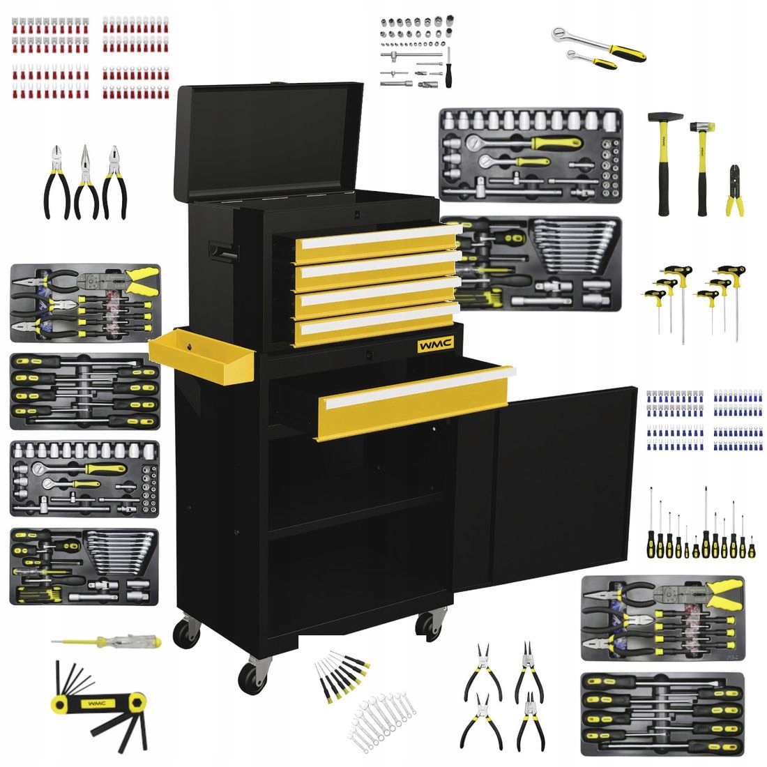 Szafka narzędziowa wózek warsztatowy 253el. – Doskonałe rozwiązanie dla Twojego warsztatu