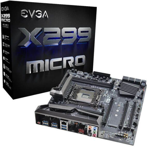 EVGA 131-SX-E295-KR  X299 Micro, 131-SX-E295-KR, LGA 2066, Intel X299, SATA 6Gb/s, USB 3.1, USB 3.0, mATX, Intel Motherboard