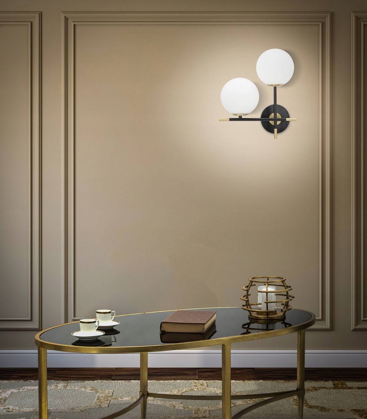 Nowoczesny design z połączeniem czarnego i złotego metalu