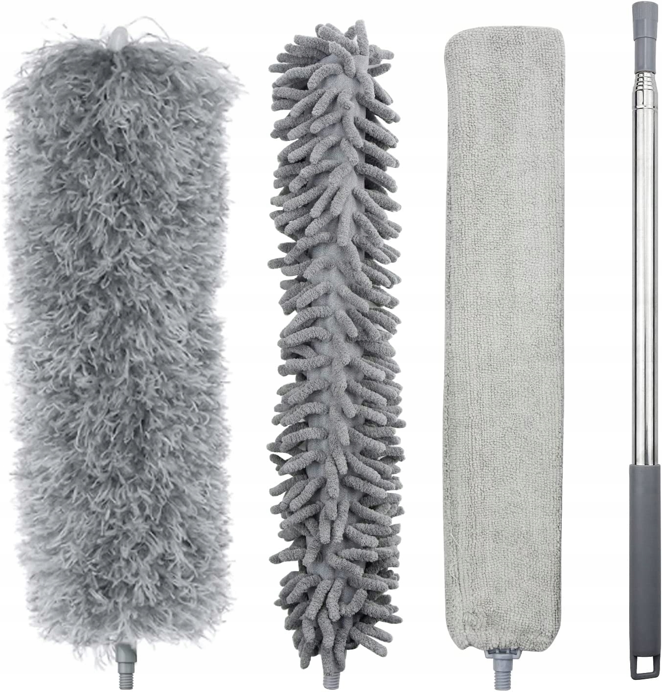 Korbi Szczotka Teleskopowa do Kurzu Długa Miotełka Zmiotka Mikrofibra 3w1 – Idealne rozwiązanie do sprzątania