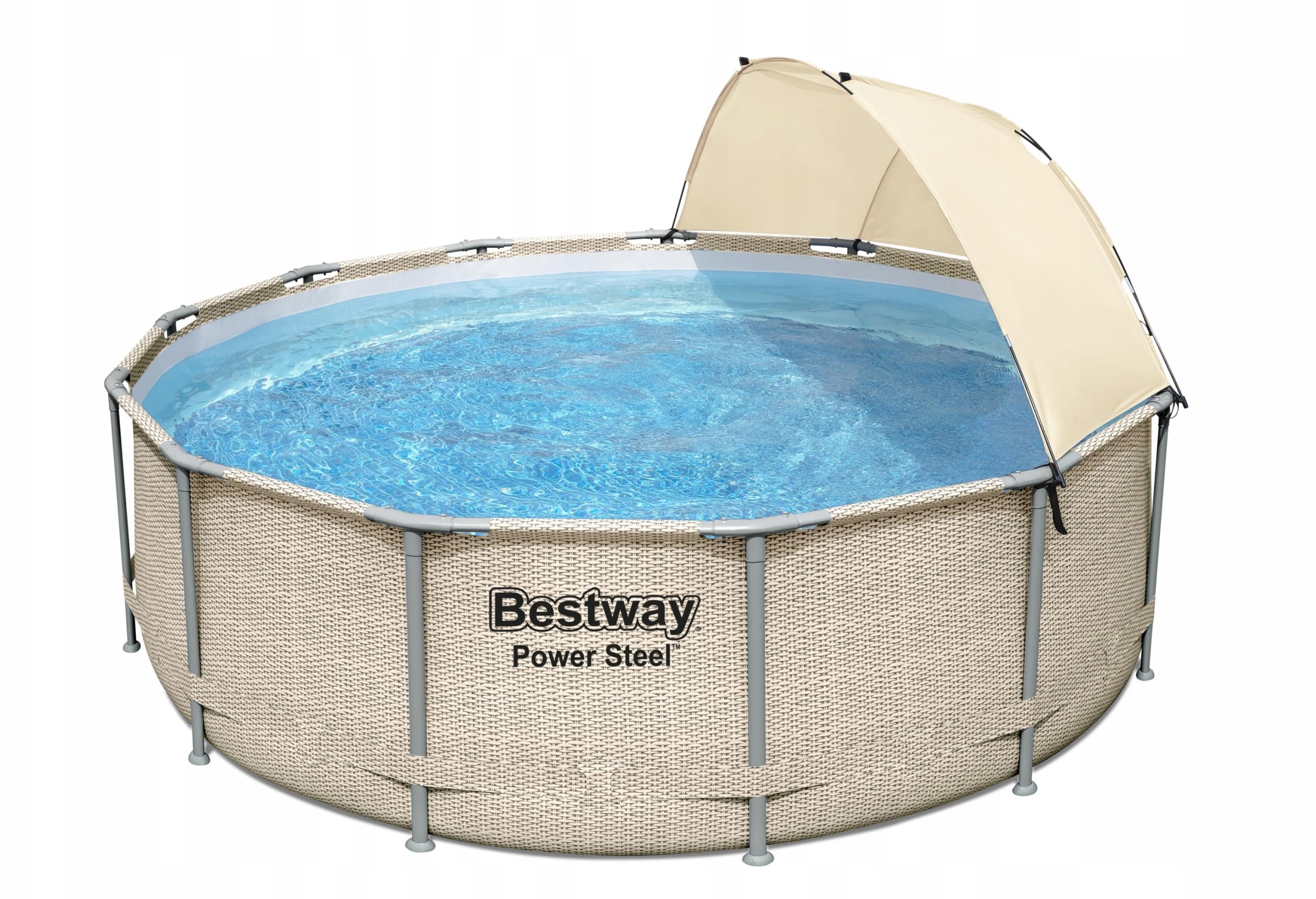 Basen Ogrodowy Stelażowy z Baldachimem Daszek 396 x 107 cm Bestway 561FY – Idealne miejsce na letni relaks