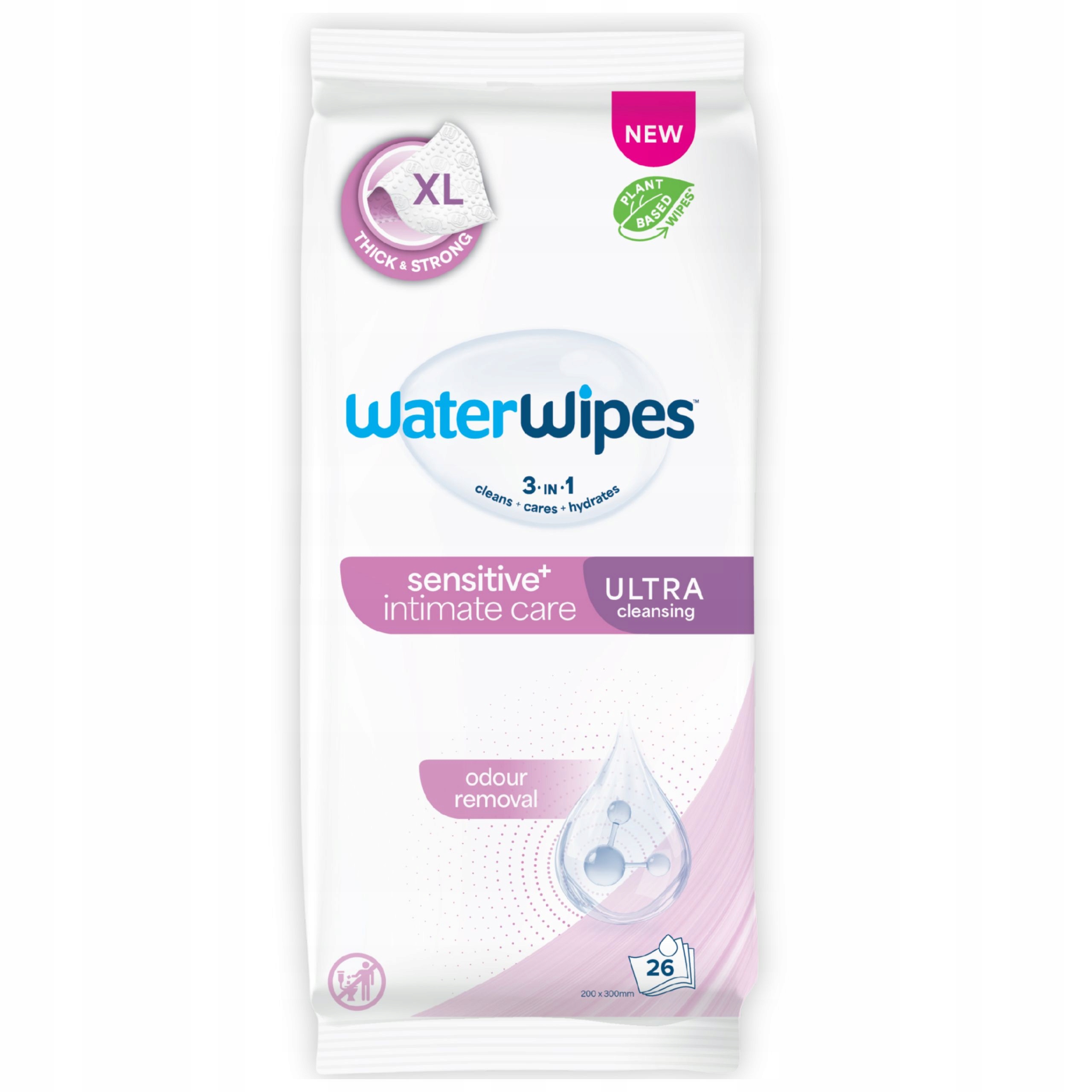 WaterWipes Body & Intimate Ultra – Chusteczki do higieny intymnej dla osób z problemem nietrzymania moczu