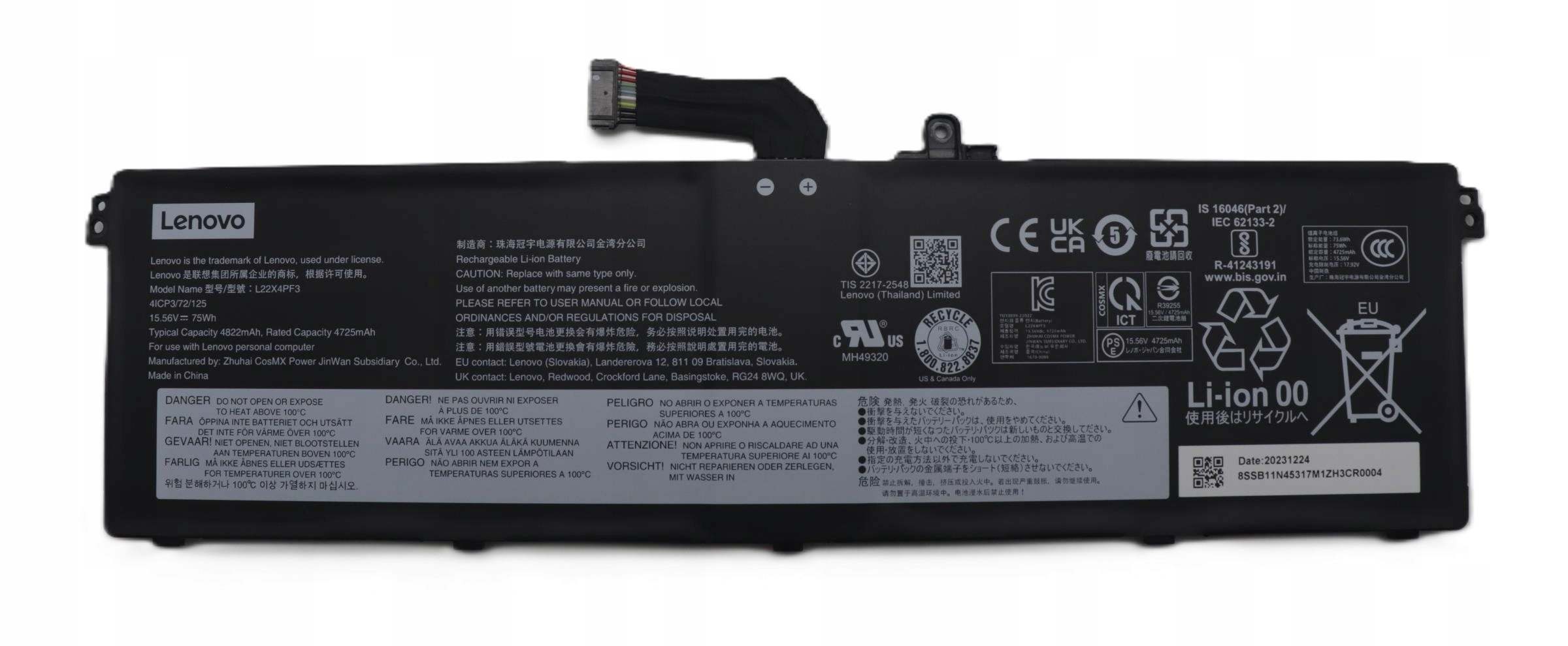 Bateria 60Wh 4-cell litowo-jonowa – Oryginalna bateria do laptopów Lenovo