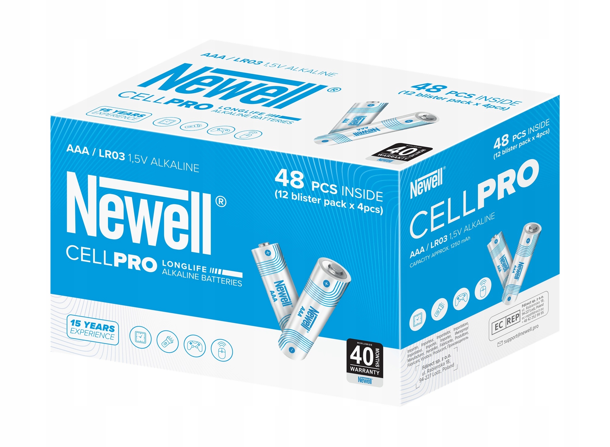 Bateria alkaliczna Newell CellPro AAA 12x4 szt. blister – Niezawodne zasilanie dla Twoich urządzeń