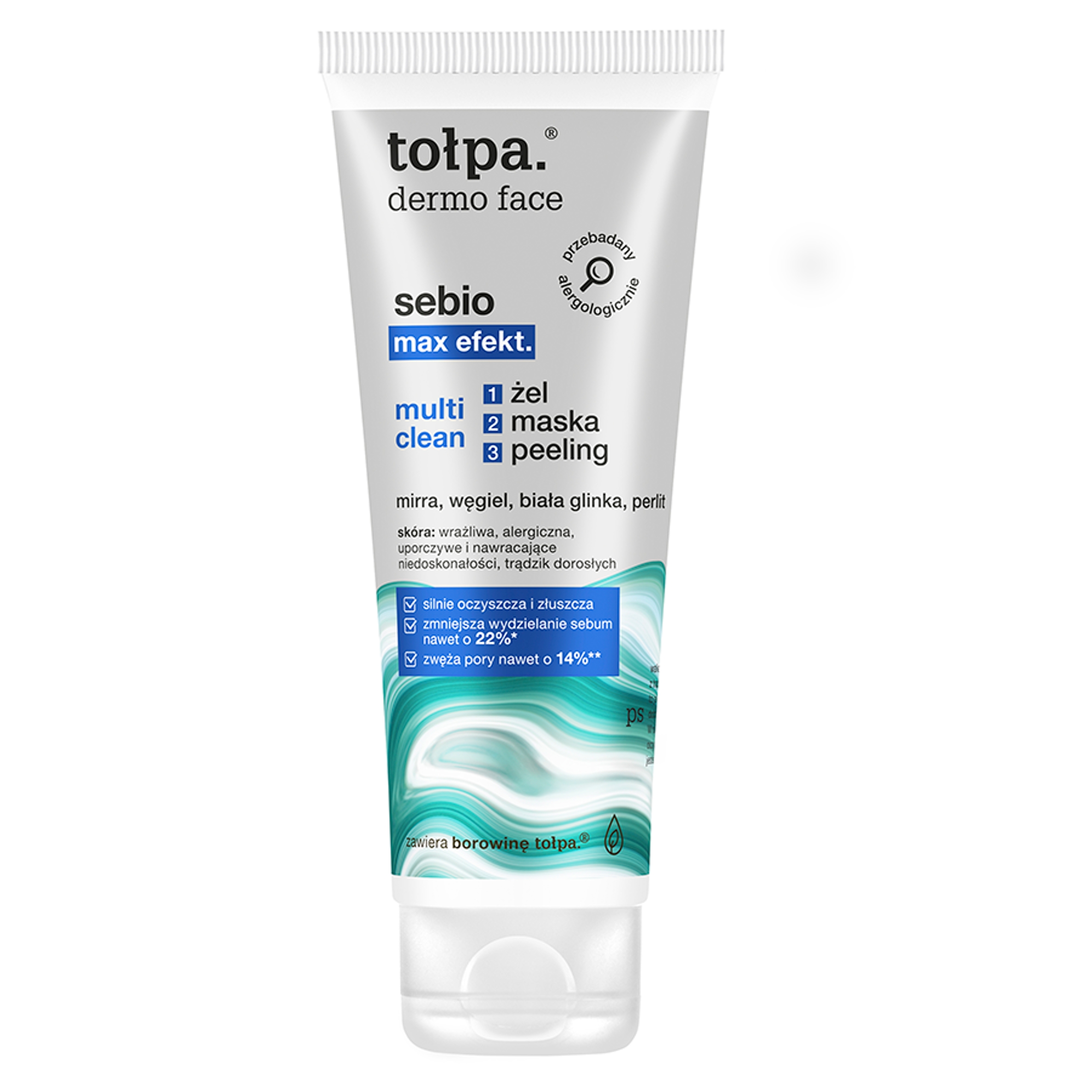TOŁPA Dermo Face Sebio Max Multi Clean – Innowacyjny żel-peeling-maska do twarzy
