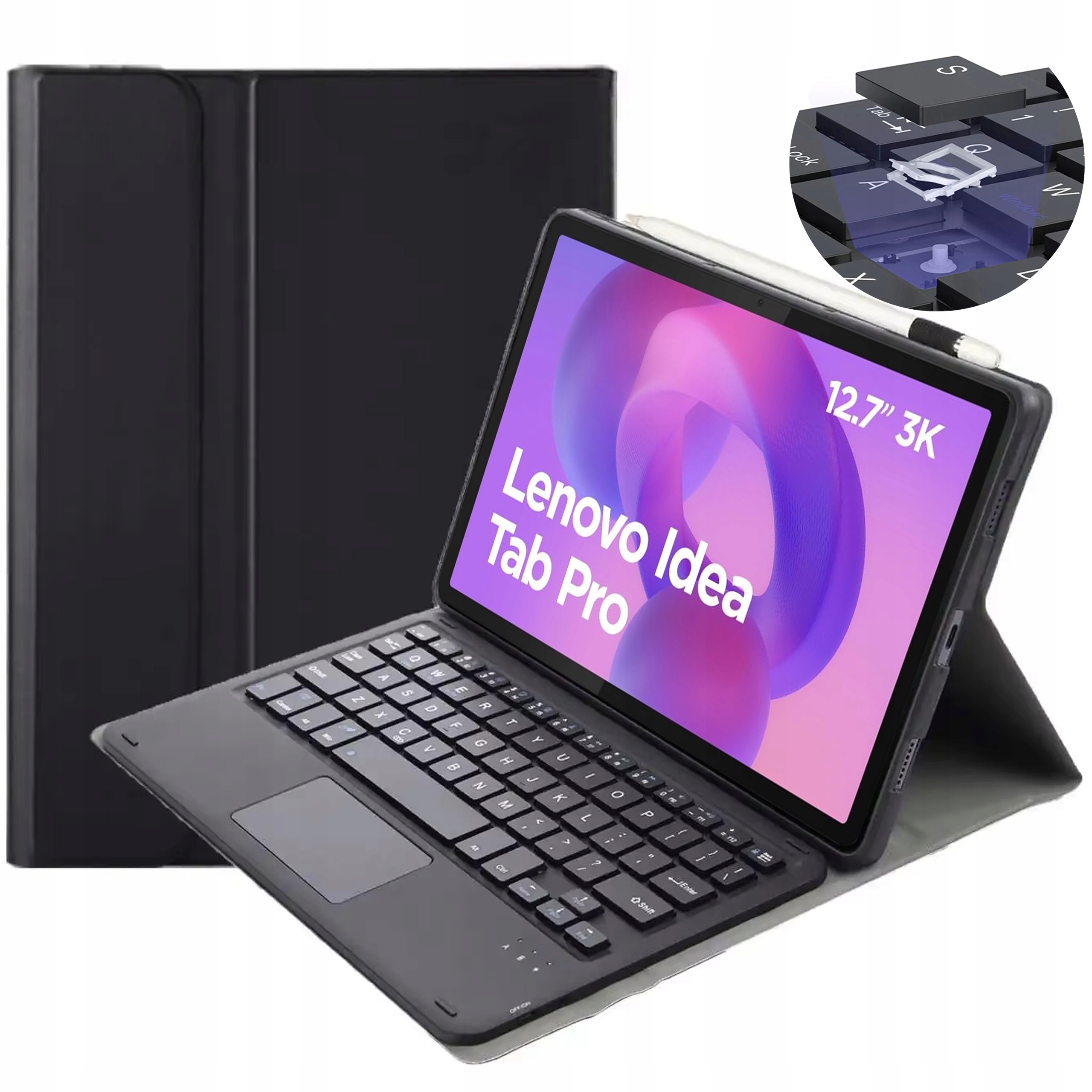 Etui z klawiaturą Bluetooth do Lenovo Idea Tab Pro 12.7 – Ochrona i funkcjonalność w jednym