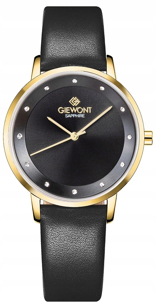 Zegarek Damski Giewont Sapphire Złoto Czarny GW4130-A4 – Elegancja na każdą okazję