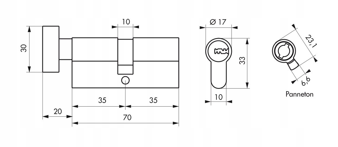 Rozmiar 35 x 35 mm – Idealne dopasowanie do drzwi