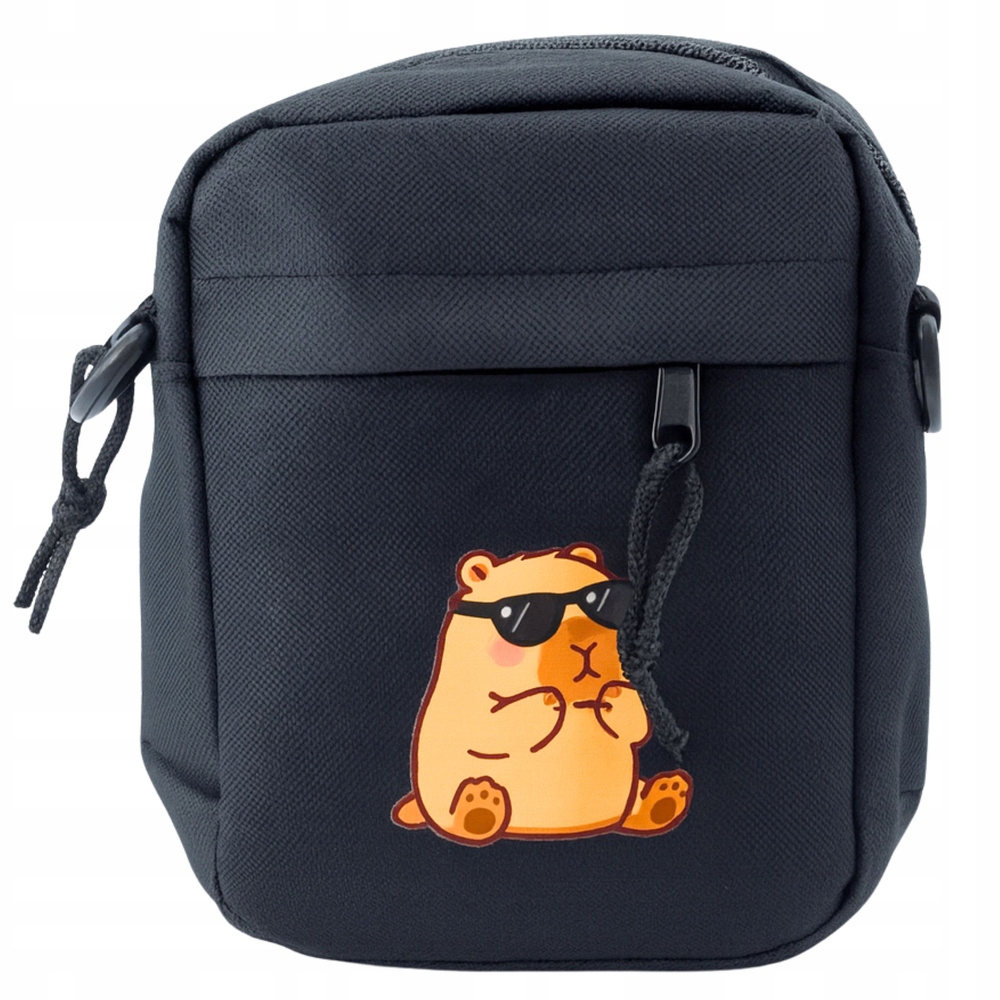 Torba Saszetka Na Ramię Kapibara Pas Regulowany Czarna 19,5 x 14 cm – Stylowy dodatek do codziennego użytku