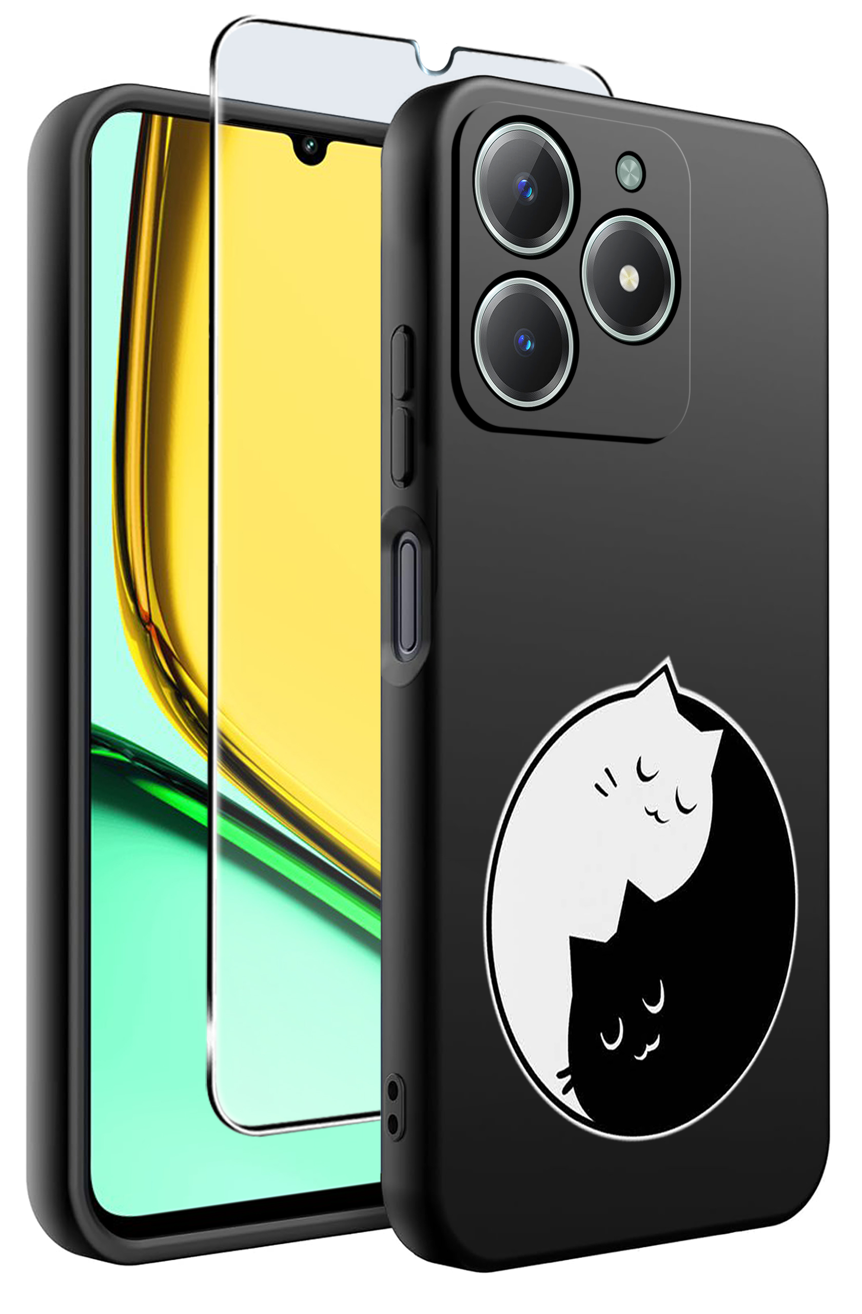 Etui do Realme C61 | C63 WZORY | SILIKONOWE MATT CASE + SZKŁO HARTOWANE 9H – Ochrona i styl w jednym