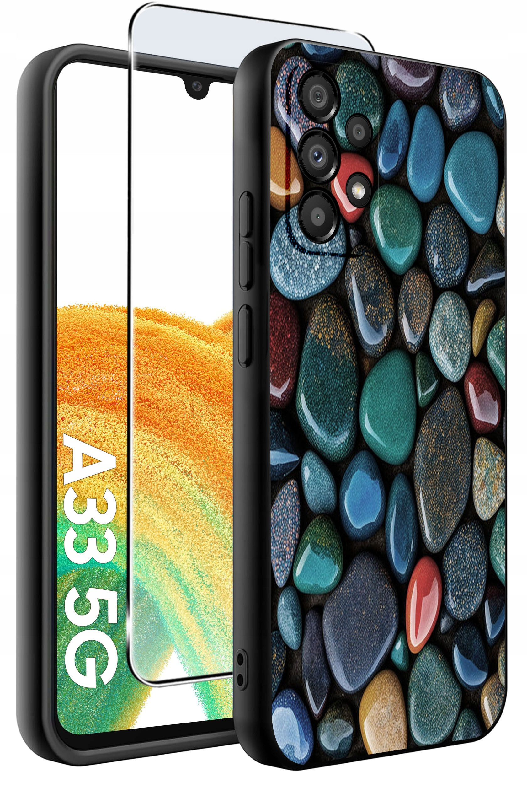 Etui do Samsung Galaxy A33 5G WZORY | Silikonowe Matt Case z Szkłem Hartowanym 9H