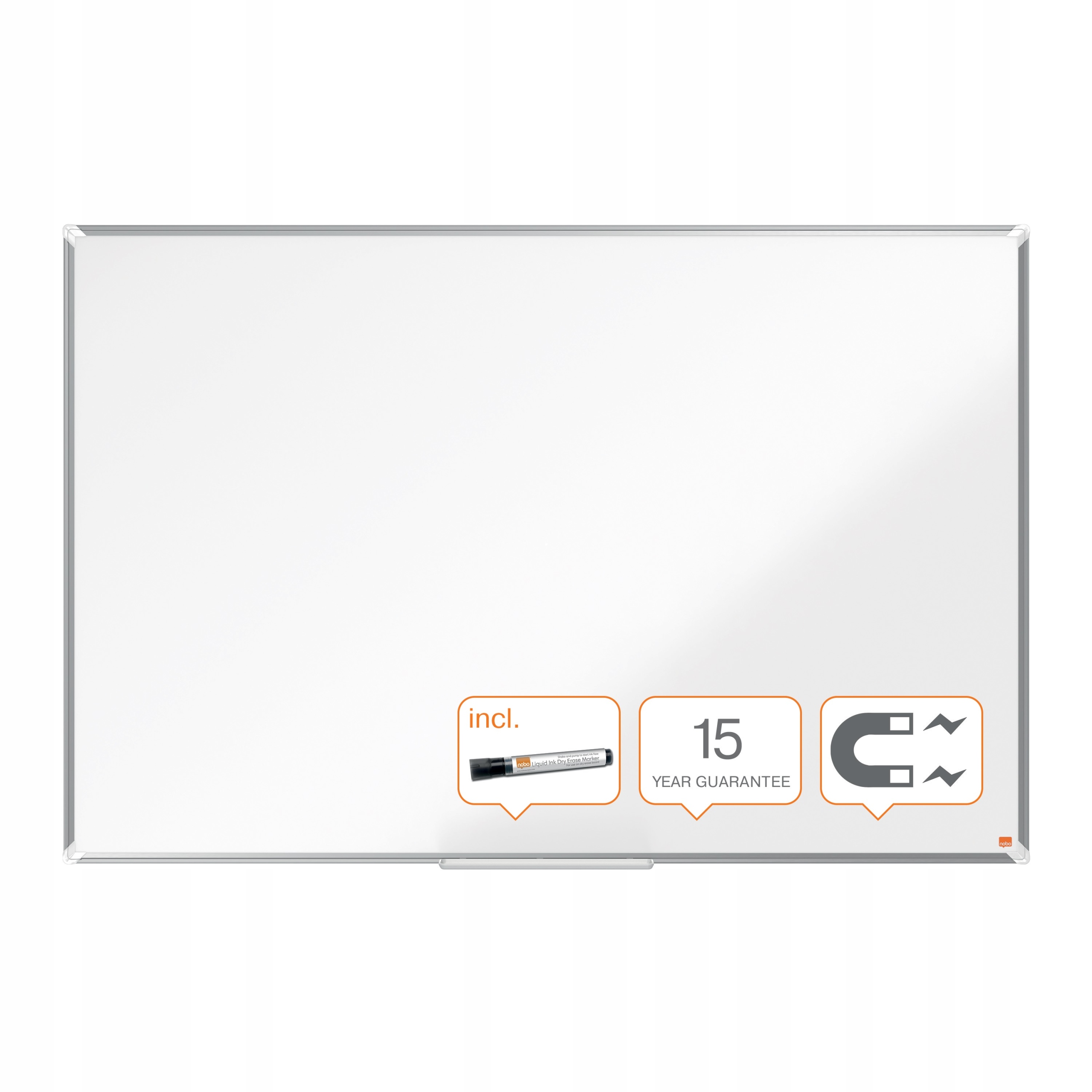 Tablica magnetyczna suchościeralna stalowa rama aluminiowa 100x150 z półką PREMIUM PLUS – Idealne rozwiązanie do biura