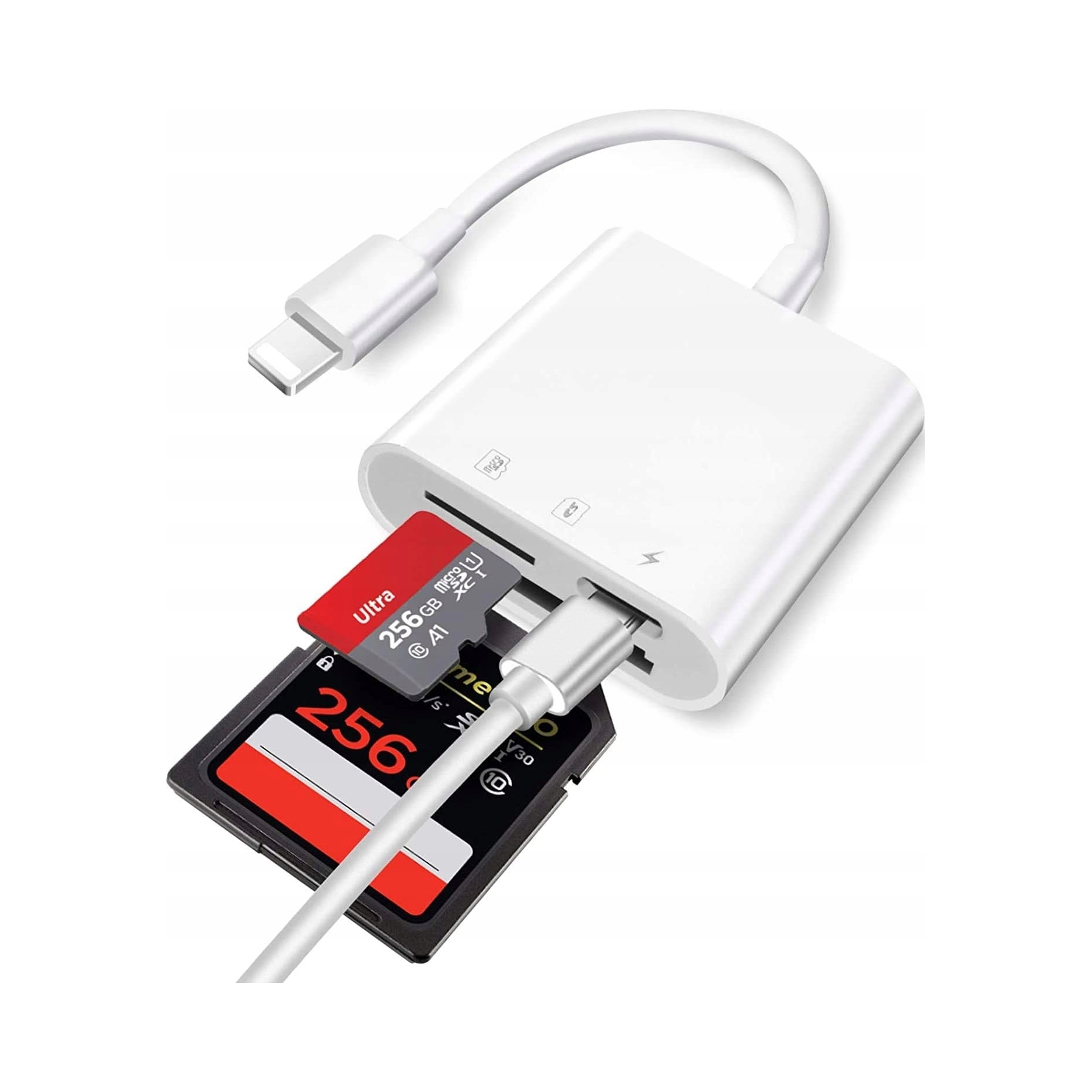 CZYTNIK KART DO IPHONE LIGHTNING ADAPTER PRZEJŚCIÓWKA MICRO SD/TF DO 256GB – Rozszerz możliwości swojego urządzenia