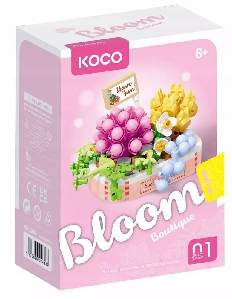 Klocki KOCO Sukulenty Donica Róż 249el – Kreatywna zabawa dla dzieci