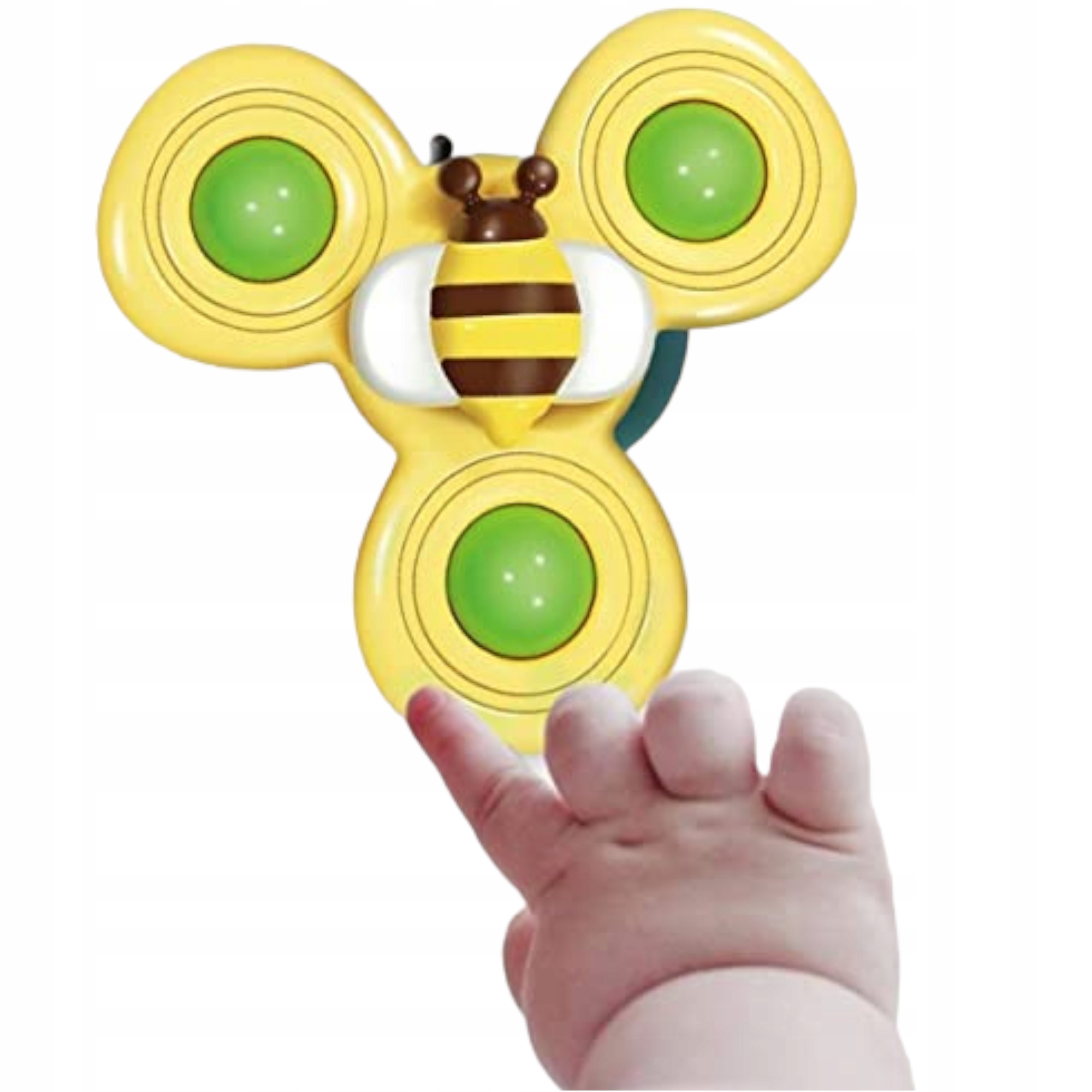 Zestaw 3 przyssawki sensoryczne grzechotka spinner ME-042 – Radość i rozwój dla Twojego Malucha