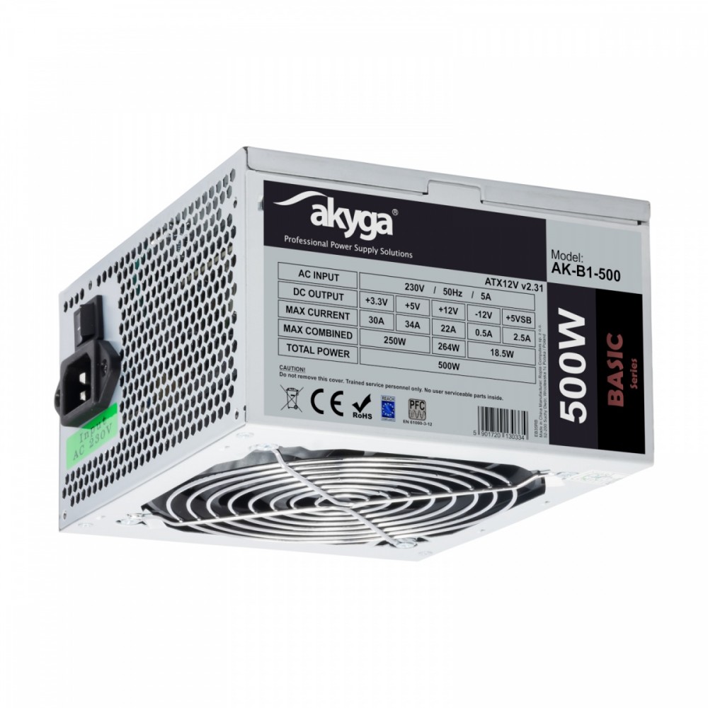 Zasilacz Akyga AK-B1-500 500W – Niezawodne źródło zasilania dla Twojego komputera