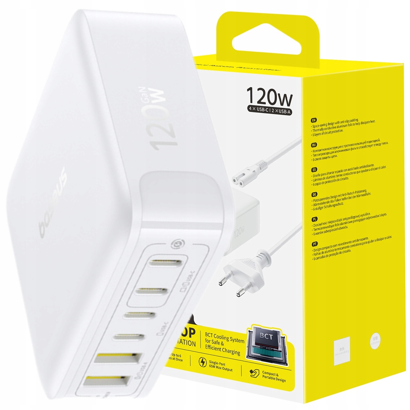 Stacja ładująca Baseus EnerFill FH21 120W 4xUSB-C + 2xUSB-A – Wydajność i wszechstronność w jednym