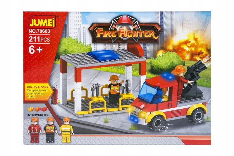 Zestaw zawierający wóz strażacki i figurki