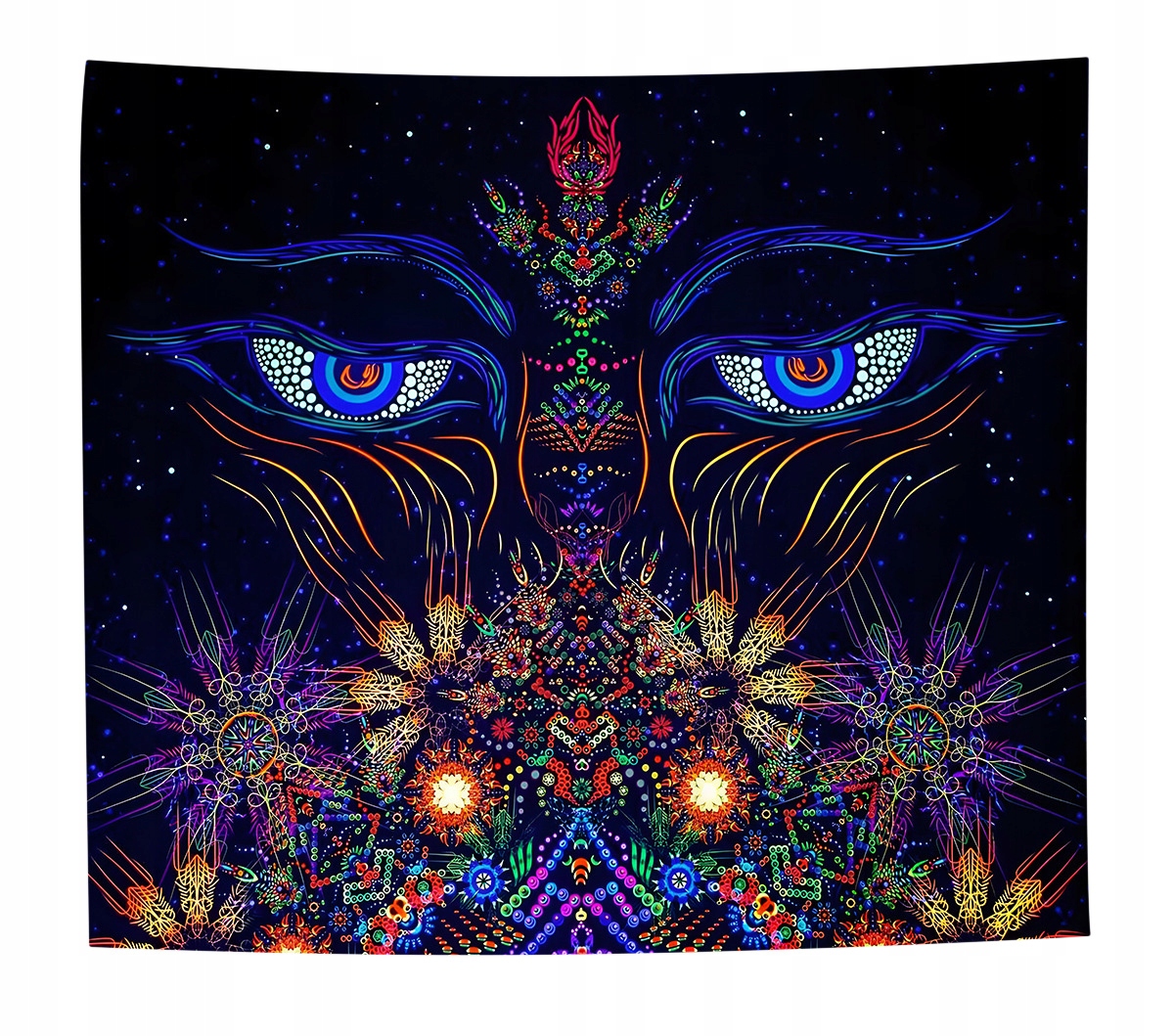 Dekoracja ŚCIENNA UV OBRAZ Fluorescencyjny GOBELIN ODBLASK 150x150cm – Wyjątkowy element dekoracyjny