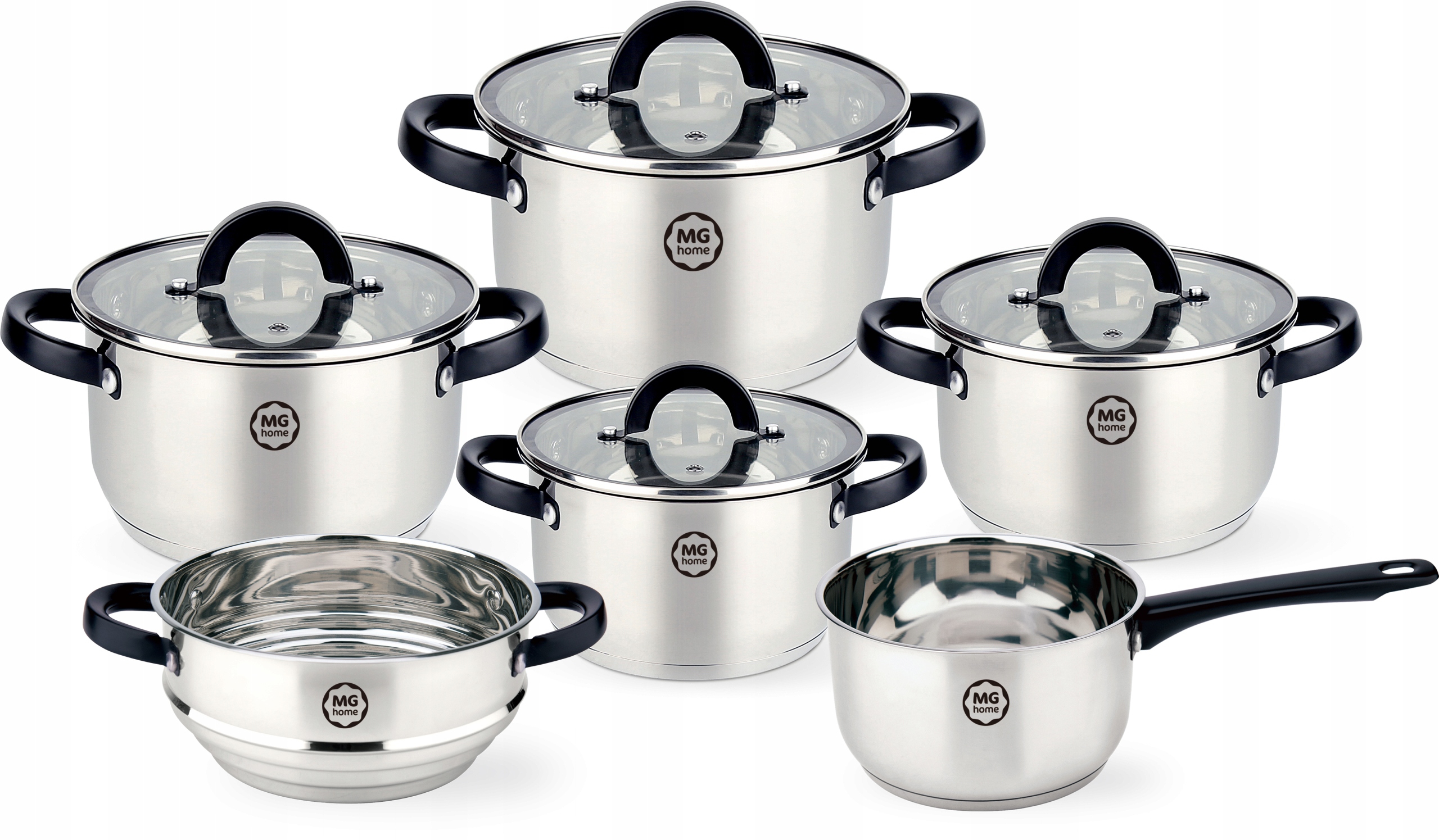 Zestaw garnków BLACK INOX 10 ELEMENTÓW – Idealny do każdej kuchni